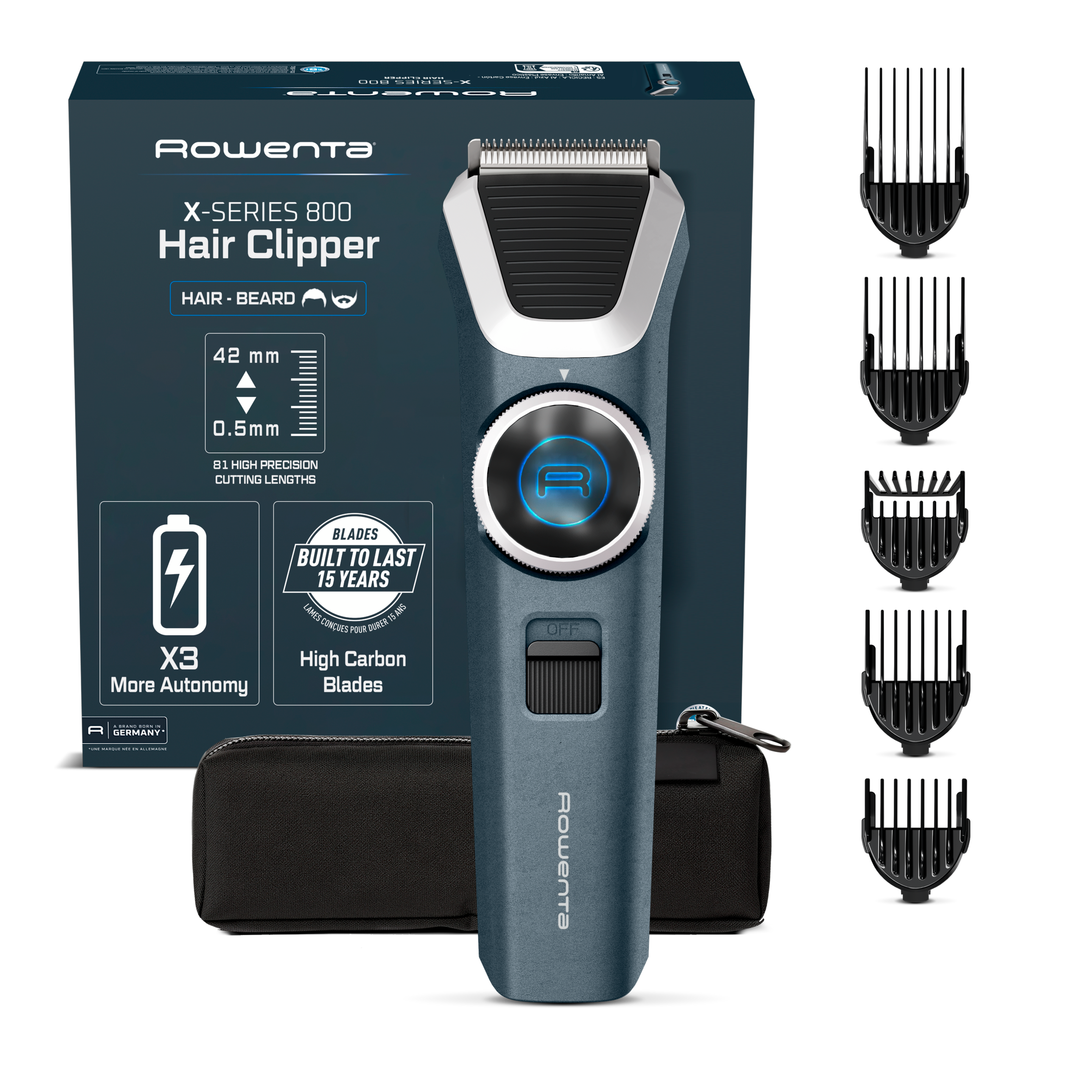 X Series 800, Tondeuse Cheveux, Lames carbone, Technologie d'auto-affûtage