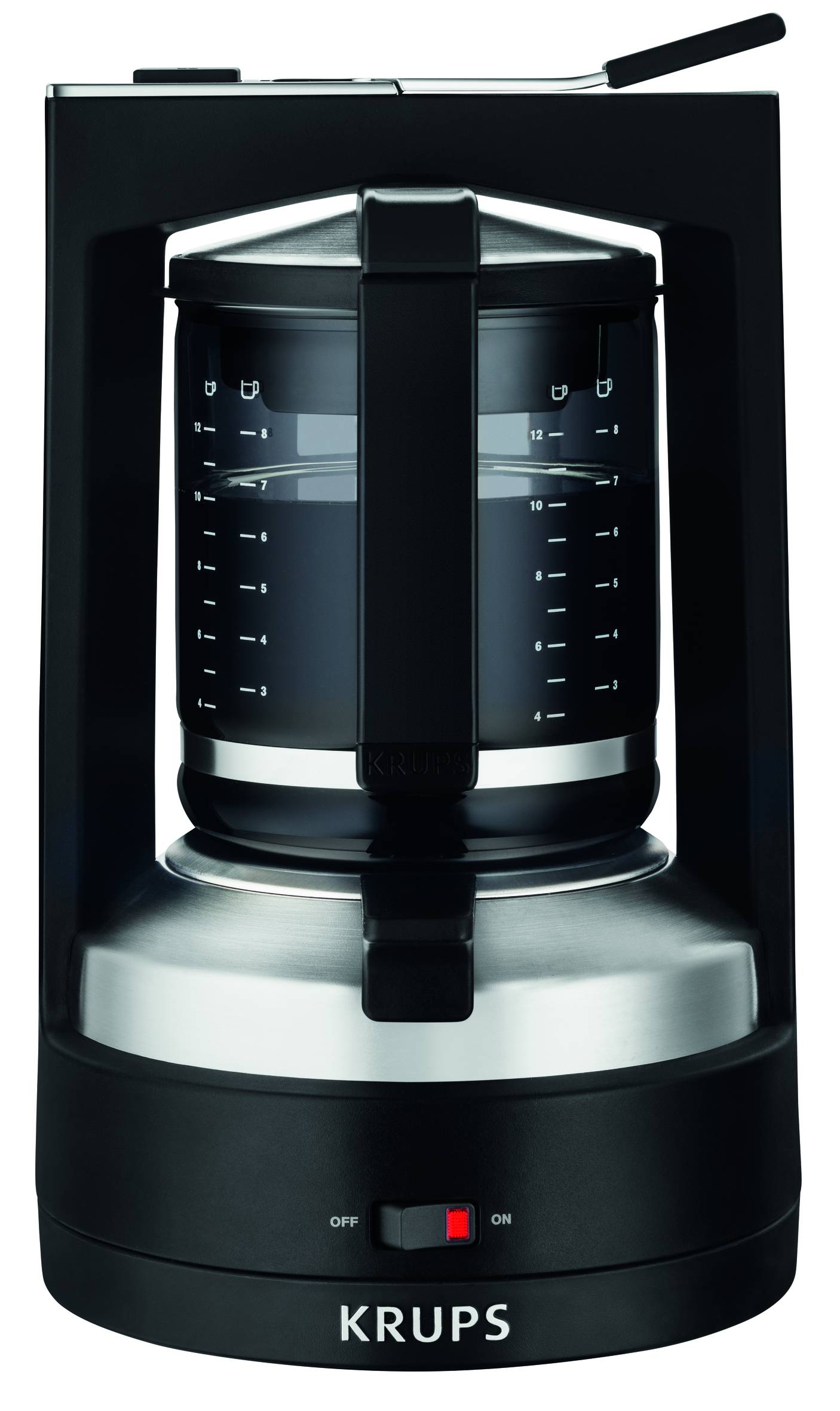 Moka, cafetière filtre pression, noir inox, 12 tasses, KRUPS