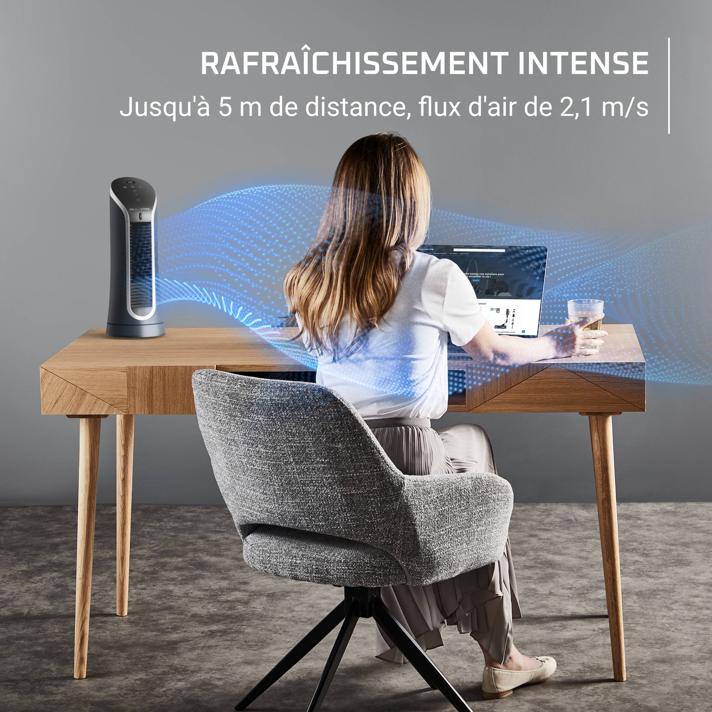 Eole Compact, Ventilateur colonne compact, Rafraîchissement intense, Silencieux
