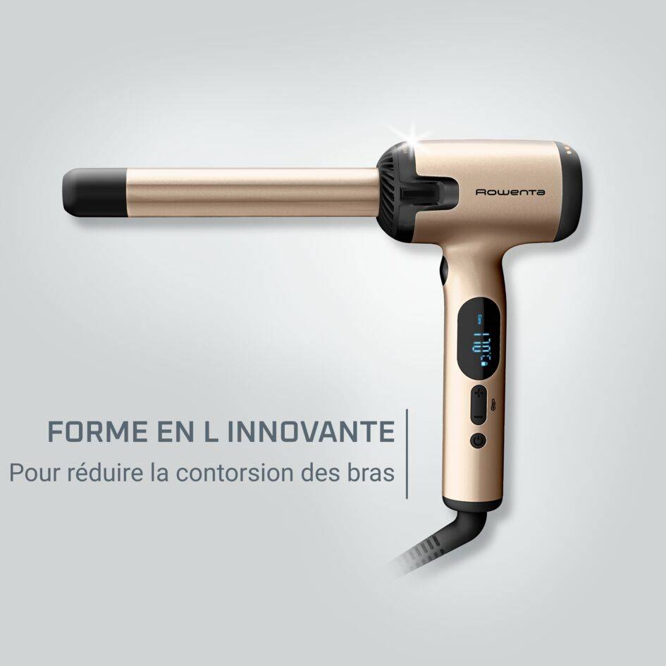 Air Curl Pro, Fer à boucler, Forme en L, Flux d'air doux, 8 températures CF4311F0