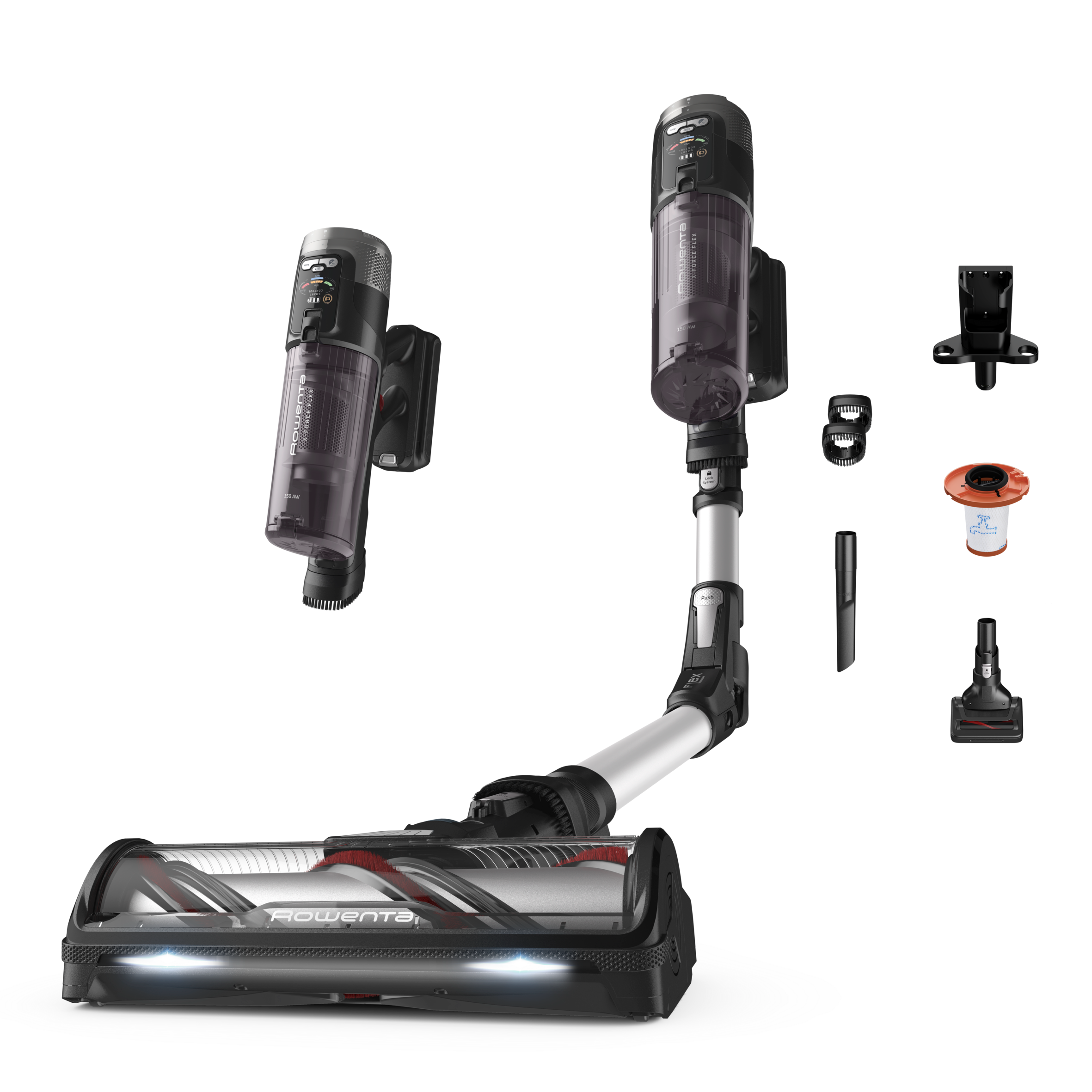 X-Force Flex 13.60, Aspirateur balai sans fil, 150 AW, 60 min, Kit voiture