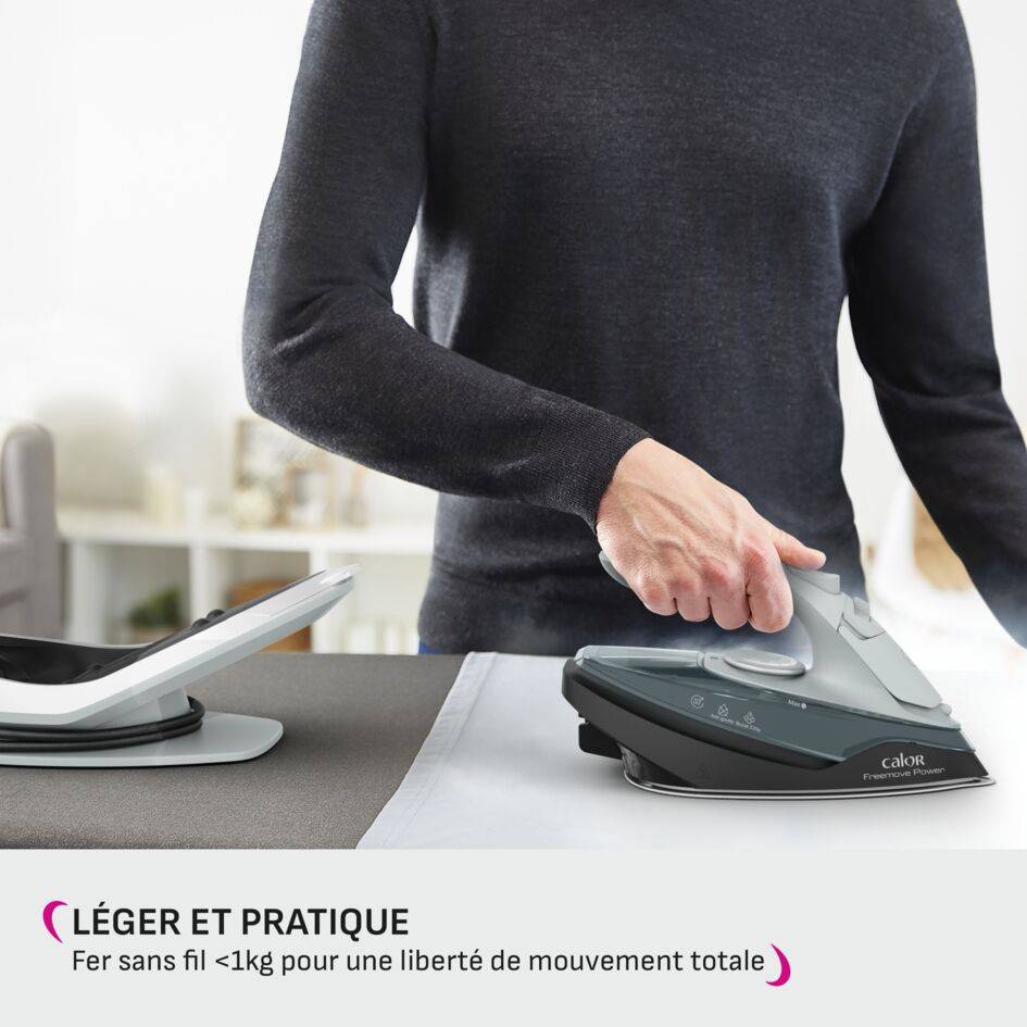 Freemove Power, Fer à Repasser Vapeur sans Fil, 40 g/min, Léger et Efficace, Calor