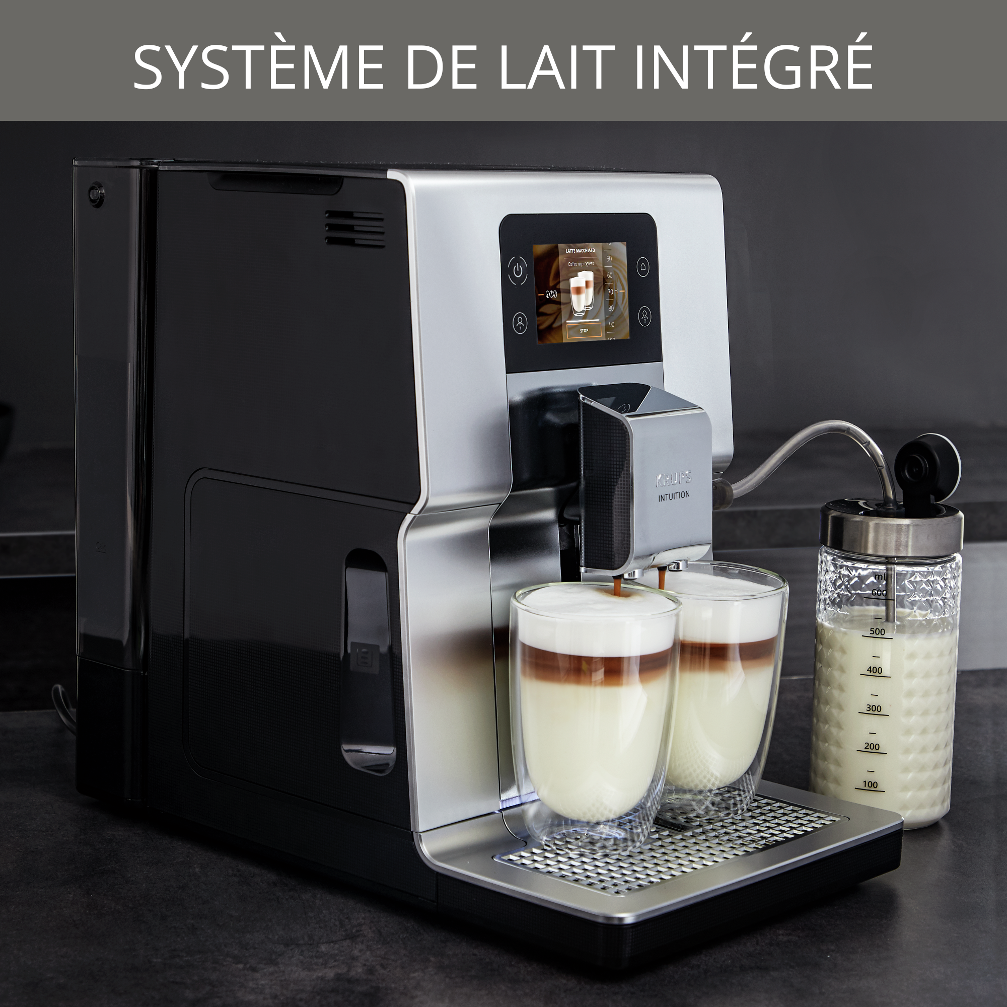 Intuition Préférence+, Krups, Machine à café à grain, 15 boissons, Ecran tactile