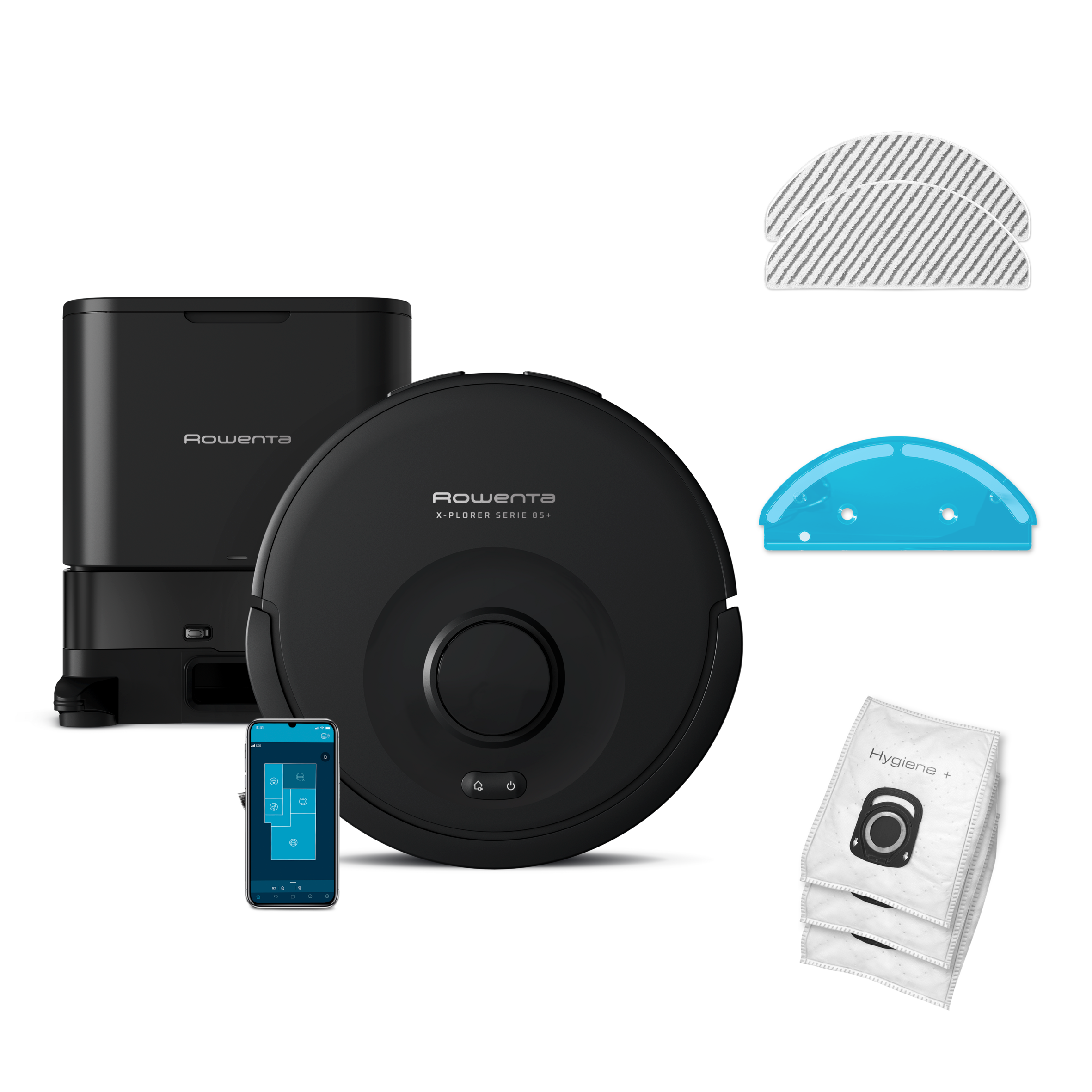 Rowenta X-PLORER Serie&nbsp;85+, Aspirateur robot laveur, 6&nbsp;000&nbsp;Pa, Détection laser à 360°