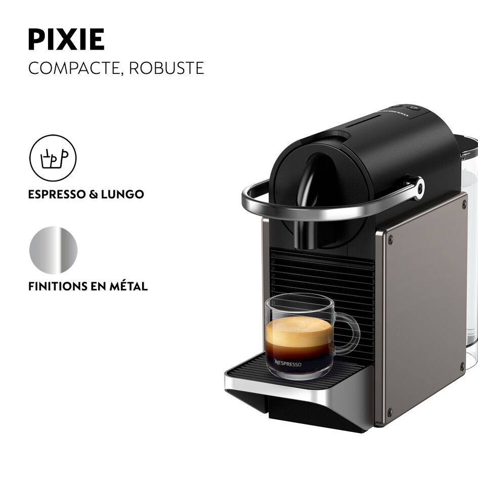 Pixie Redesign Nespresso, Machine à café à capsules, Titane, KRUPS