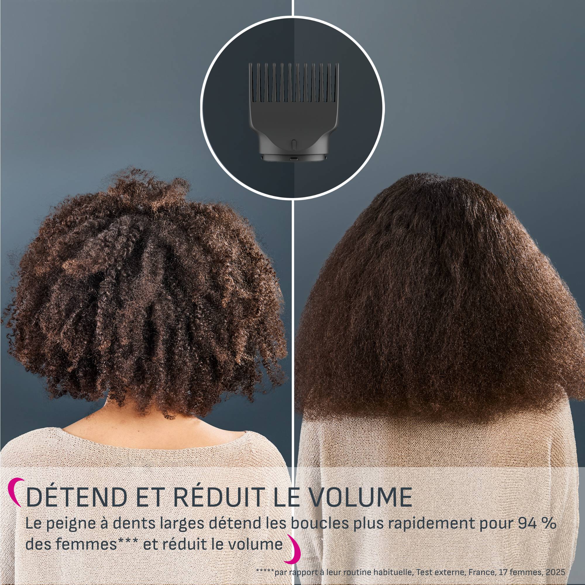 Curl Harmony, Sèche-cheveux diffuseur 3-en-1, Conçu pour les cheveux bouclés