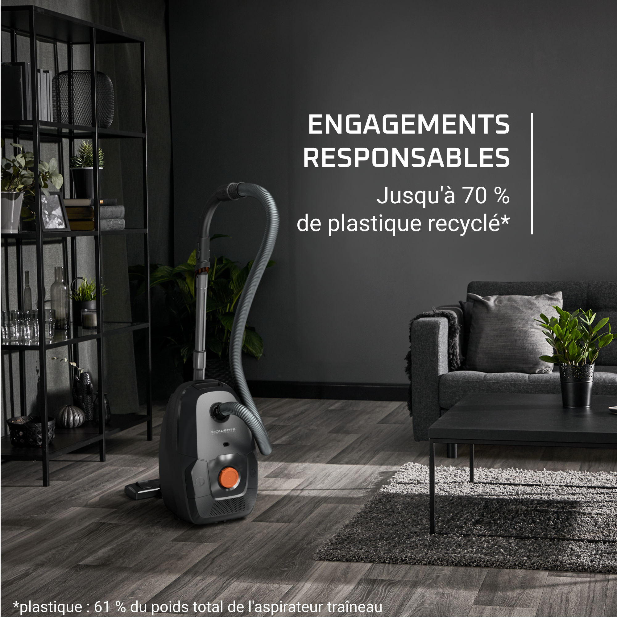 Green Force Max, Aspirateur avec sac, 900W max, Eco-conçu, Fabriqué en France