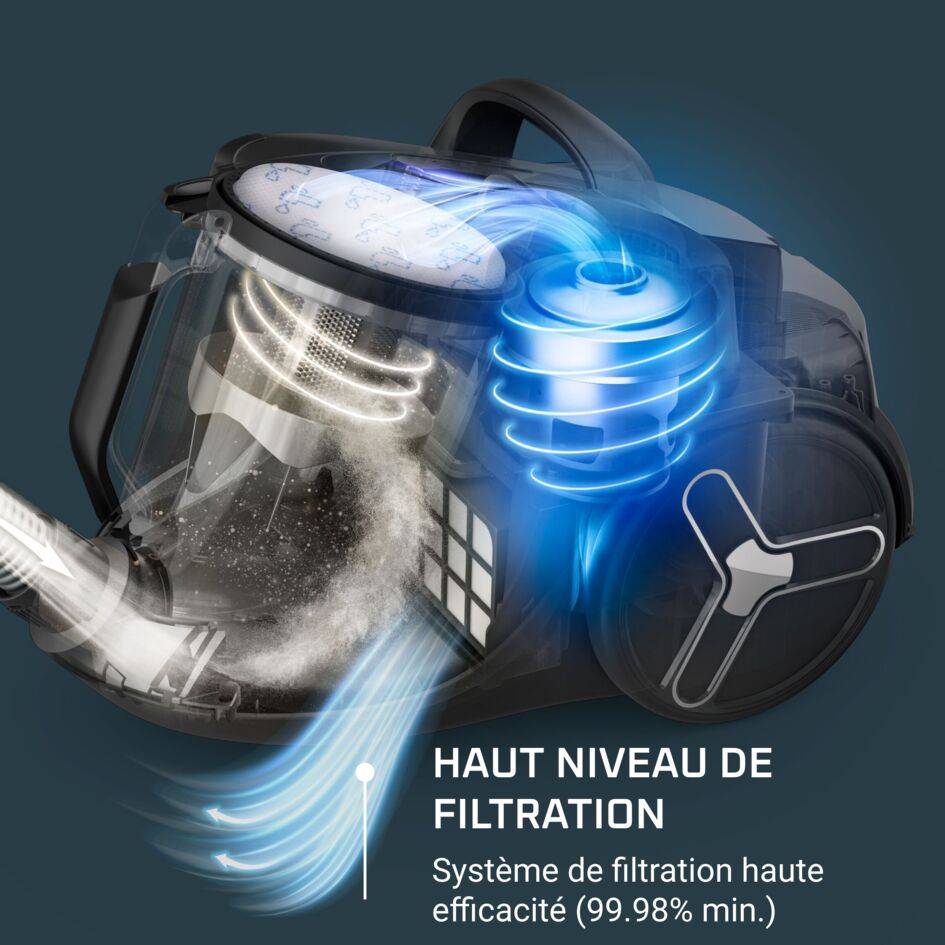 Green Force Cyclonic Effitech+, Aspirateur sans sac, 66 db(A), Puissant, 2,5L