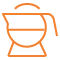 Icon orange d&apos;une machine à thé krups pour page forfait de réparation