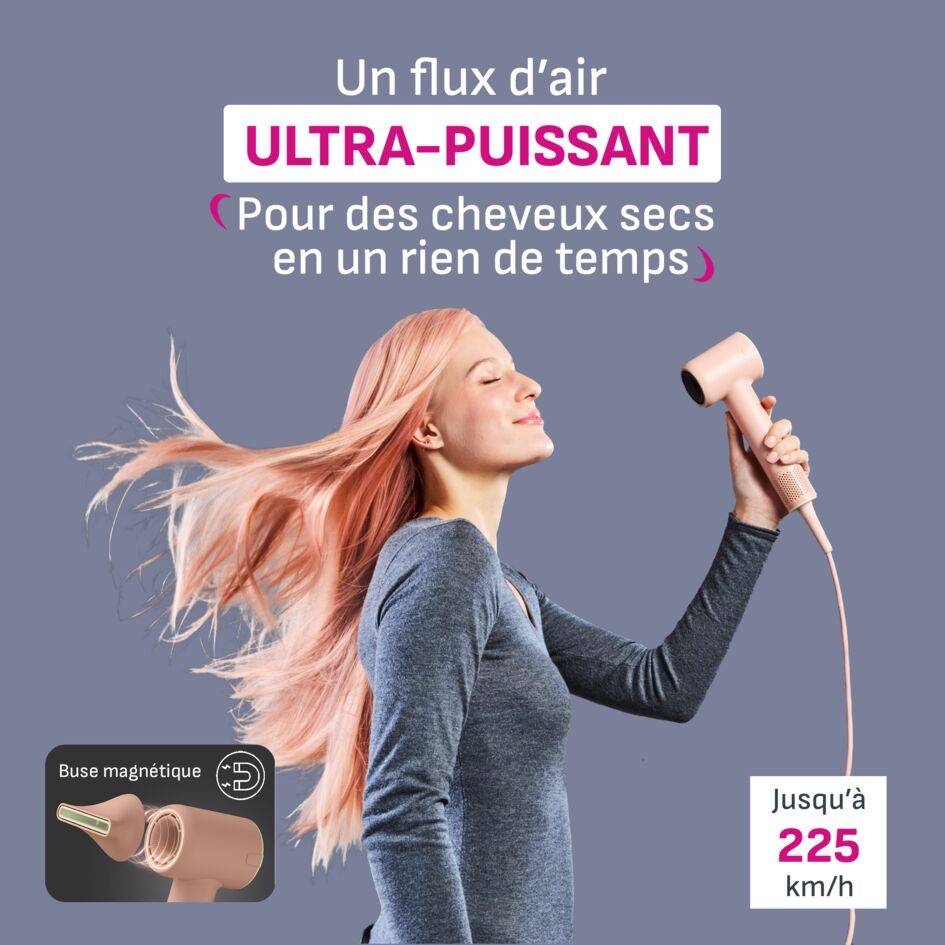 Blumia, Sèche-cheveux, Moteur digital, Séchage rapide, Léger, Compact, Calor