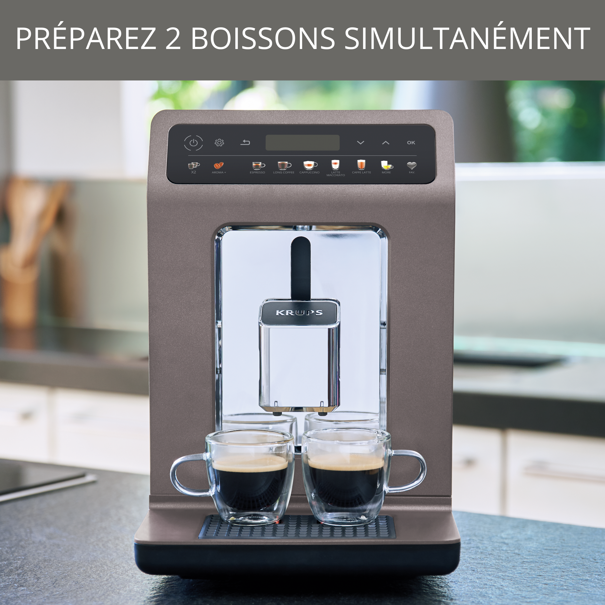 Evidence One, Krups, Machine à café à grains, 12 boissons, Interface tactile