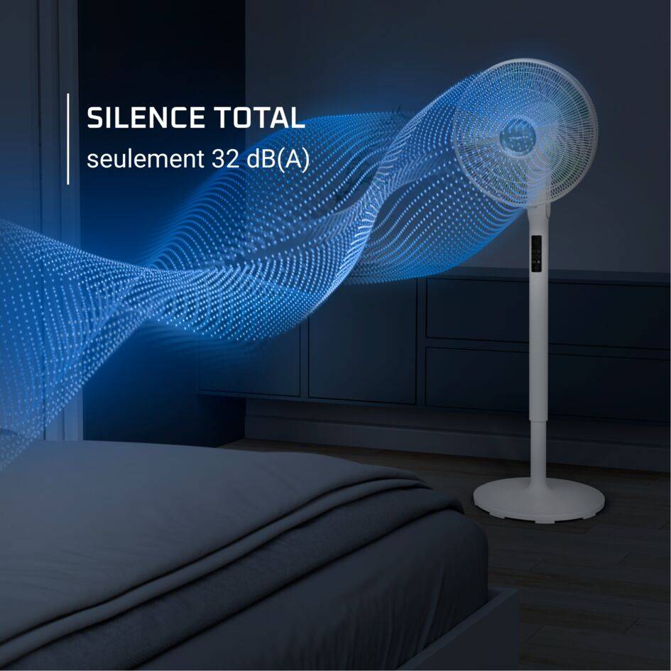 Turbo Silence Extreme +, Ventilateur sur pied, Puissant, Silencieux, Economie d'énergie