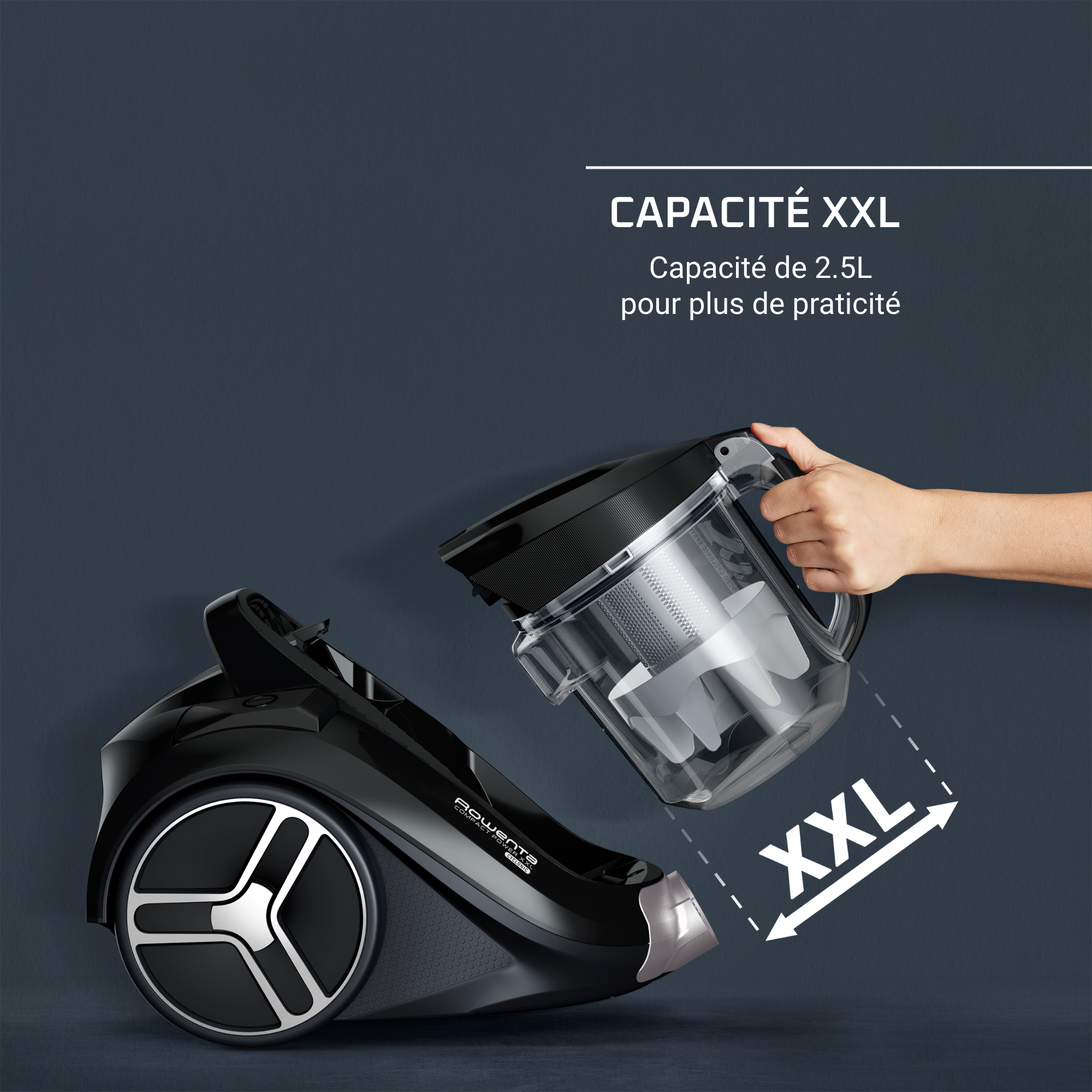 Compact Power Cyclonic XXL, Aspirateur sans sac, 900W, 2,5L