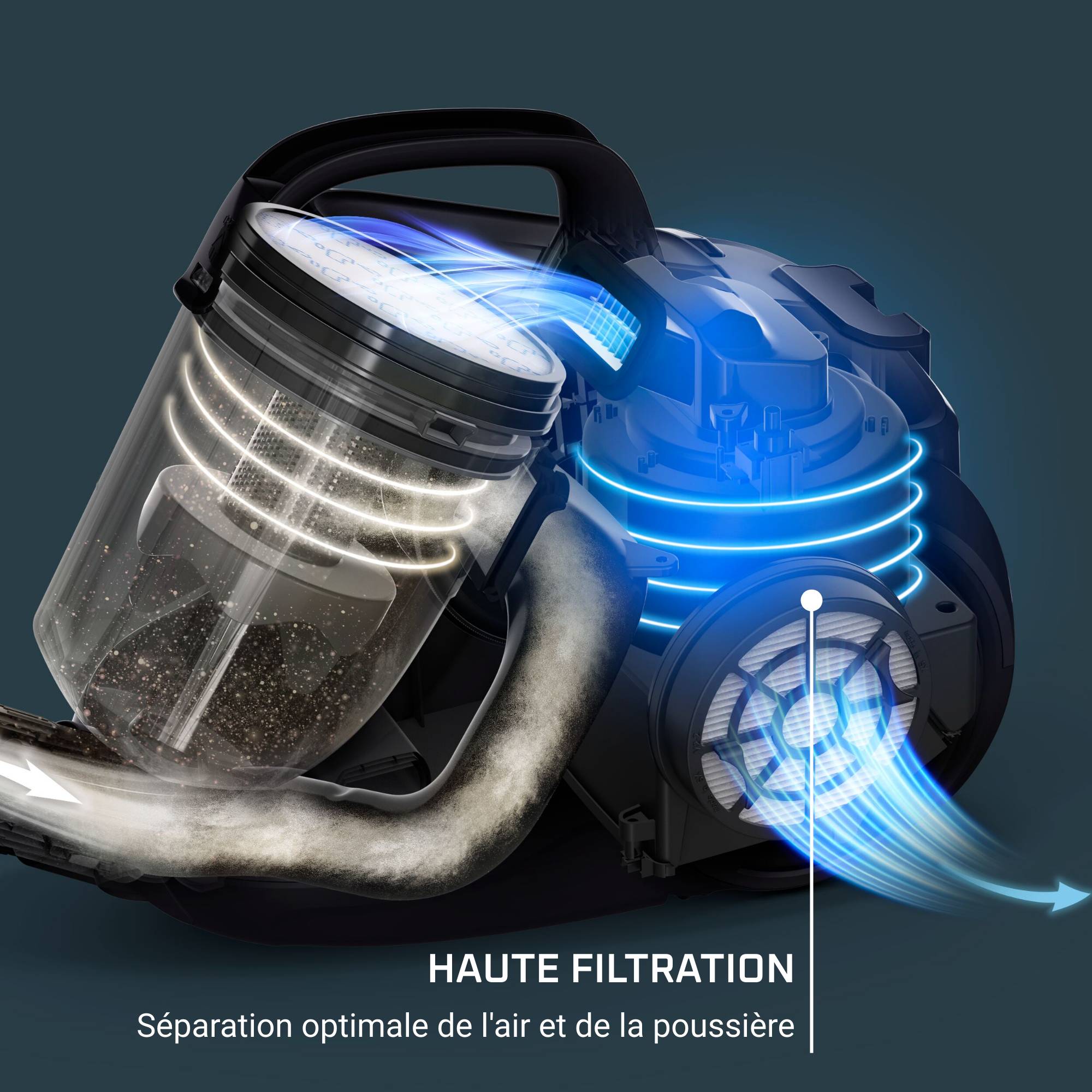 Compact Power Cyclonic, Aspirateur sans sac, 750W, Compact, Haute filtration