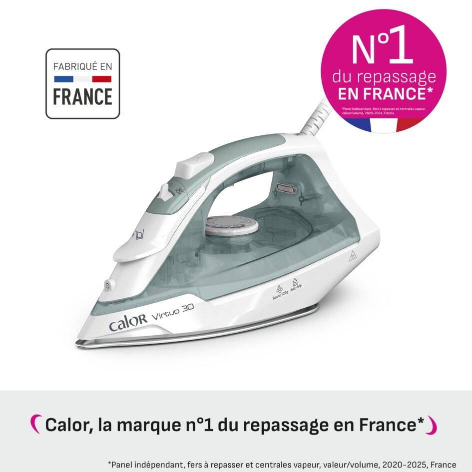 Virtuo&nbsp;30, Fer vapeur, Puissance 2&nbsp;000&nbsp;W, Repassage rapide et facile