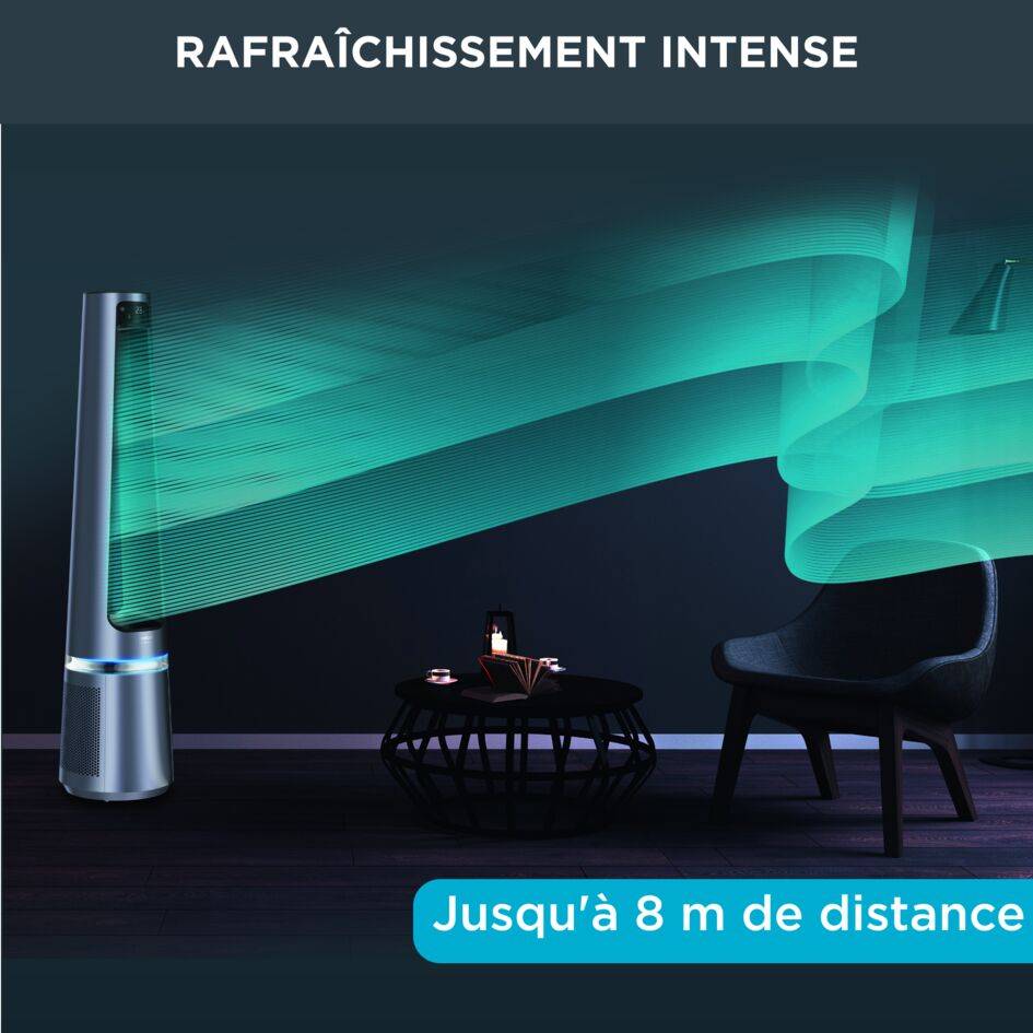 RECONDITIONNÉ Eclipse 2-en-1, Purificateur ventilateur, Air pur et rafraichissant, Ultra silencieux