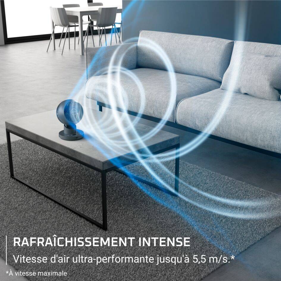 Turbo Swift Compact, Ventilateur de table, Rafraîchissement intense, Oscillation auto