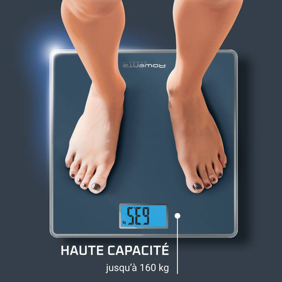 Classic Pèse-personne, Jusqu'à 160 kg, Graduation 100g, Piles incluses