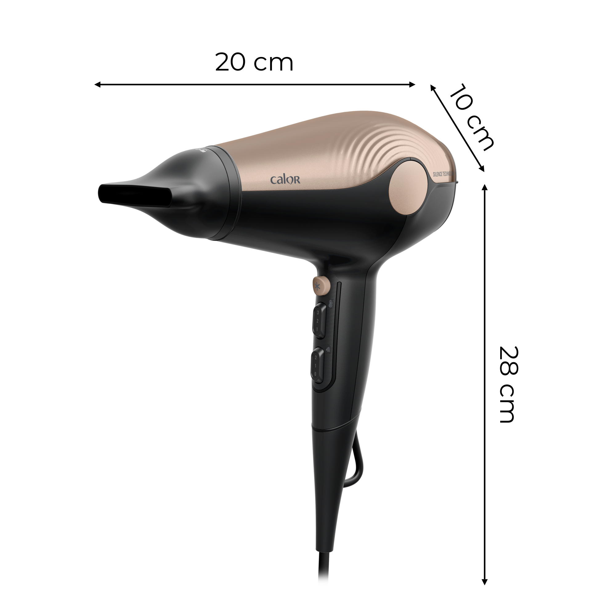 Ultra Silence, Sèche-cheveux, 2 100 Effiwatts, Niveau Sonore Bas, Calor