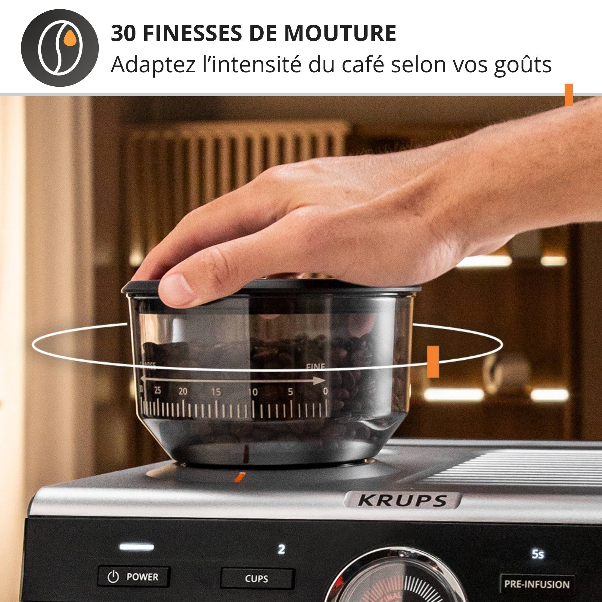 Precision, Machine espresso manuelle avec broyeur