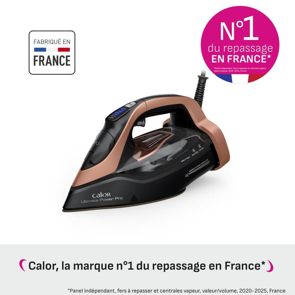 Ultimate Power Pro, Fer à Repasser Vapeur, 85&nbsp;g/min, Pressing 300&nbsp;g/min, Puissant, Calor