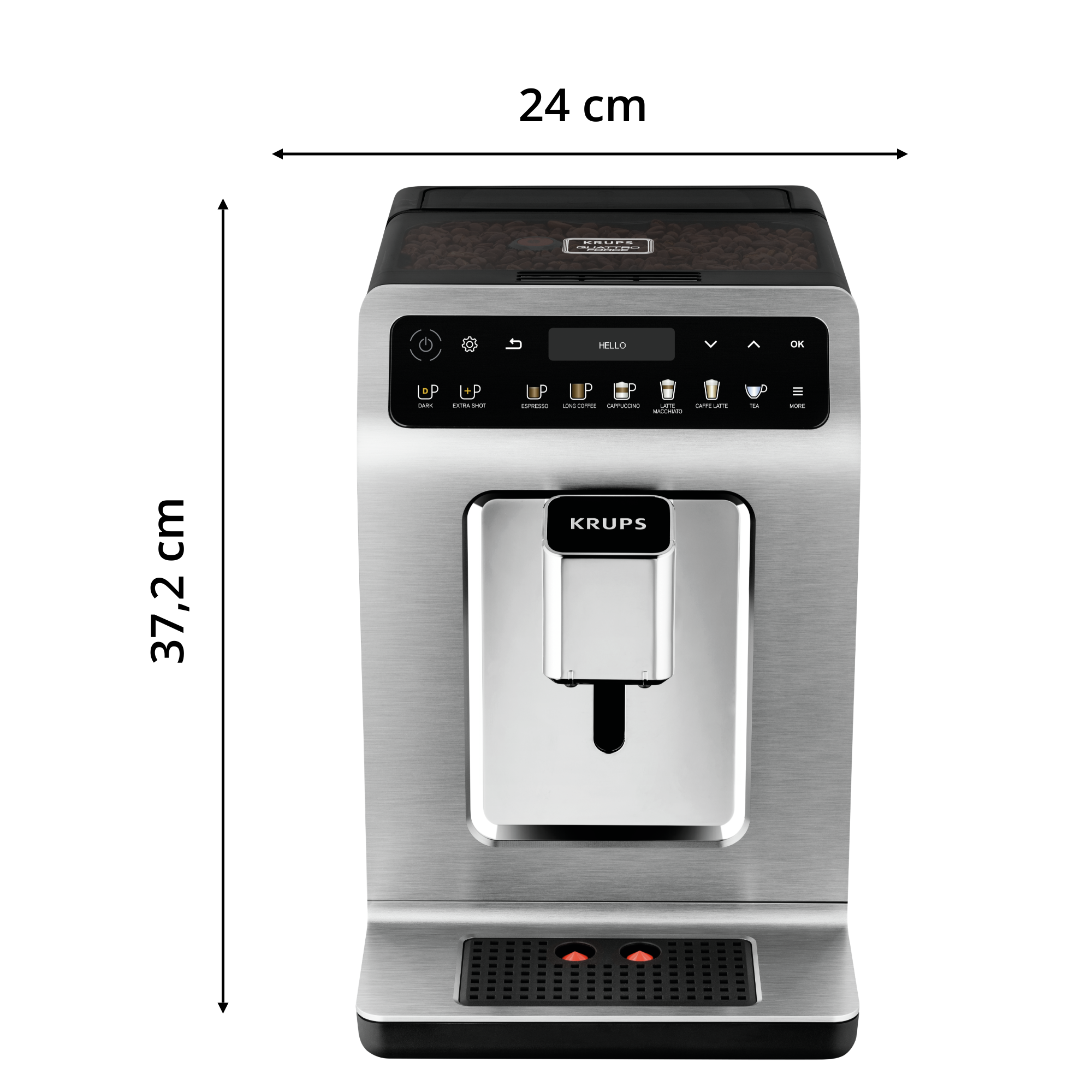 Evidence, Krups, Machine à café à grains, 14 recettes café et latte, Carafe à lait
