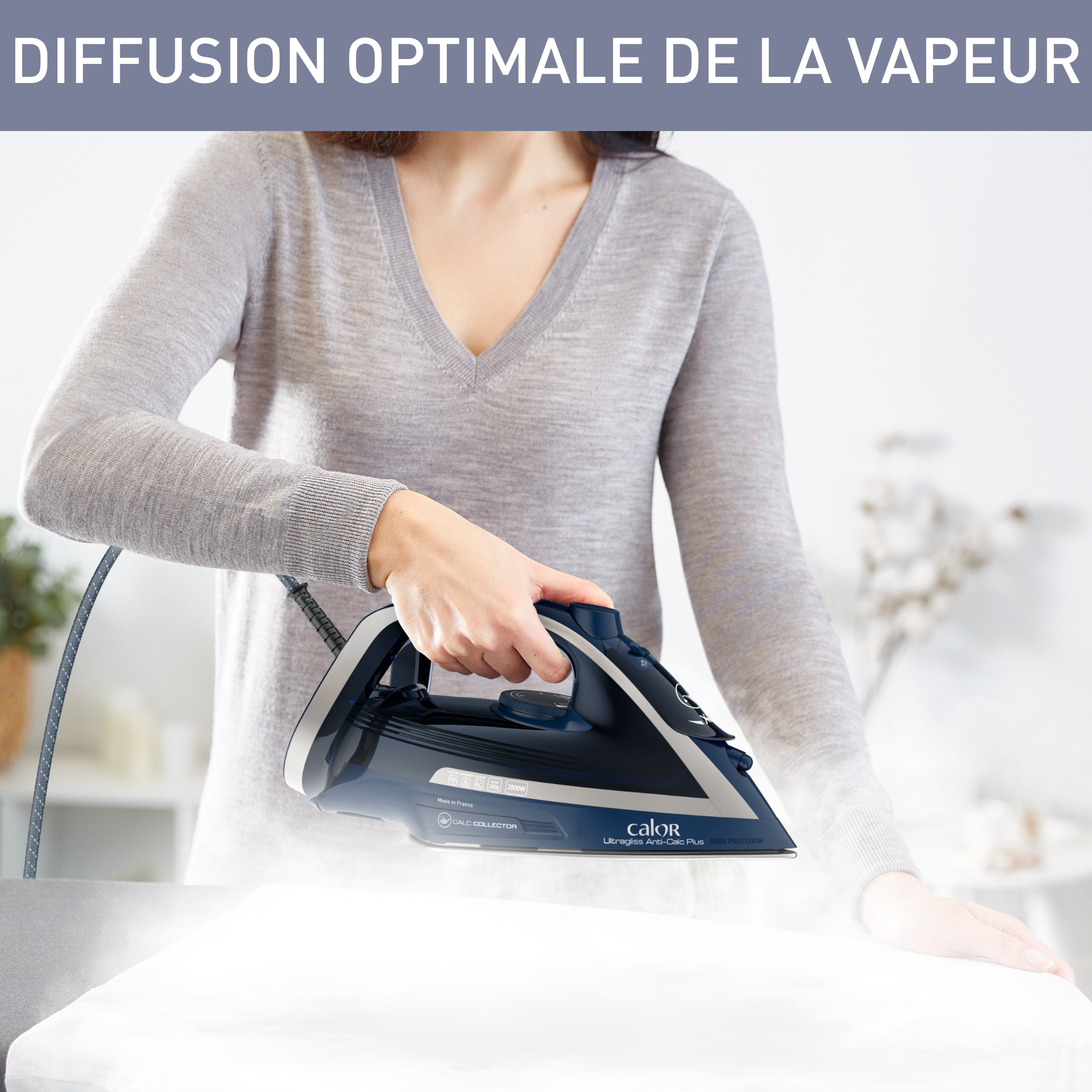 Ultragliss Anti-Calc Plus, Fer à Repasser Vapeur, 50 g/min, Pressing 250 g/min , Calor