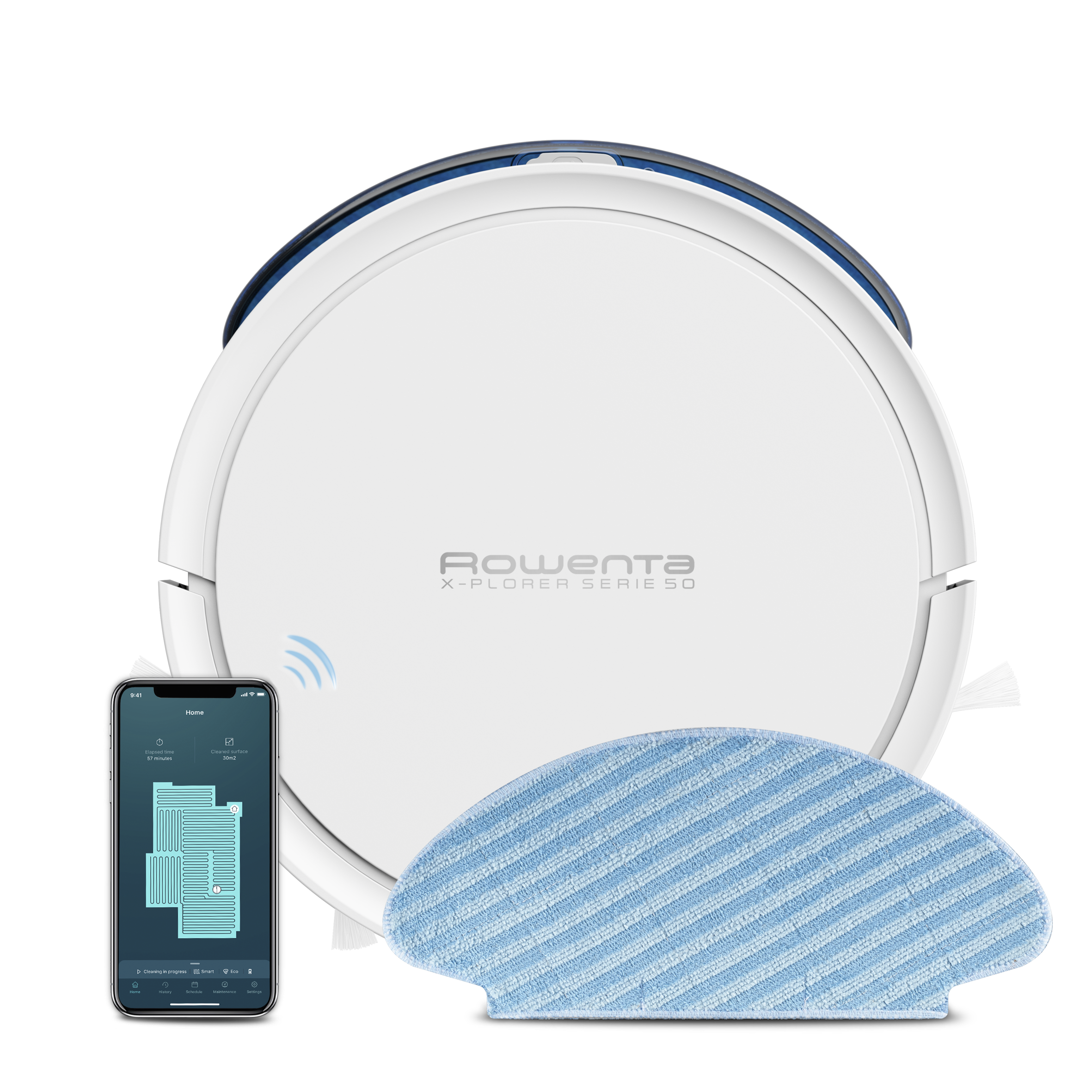 X-Plorer Série 50, Aspirateur robot, Navigation méthodique, 120min, Animaux