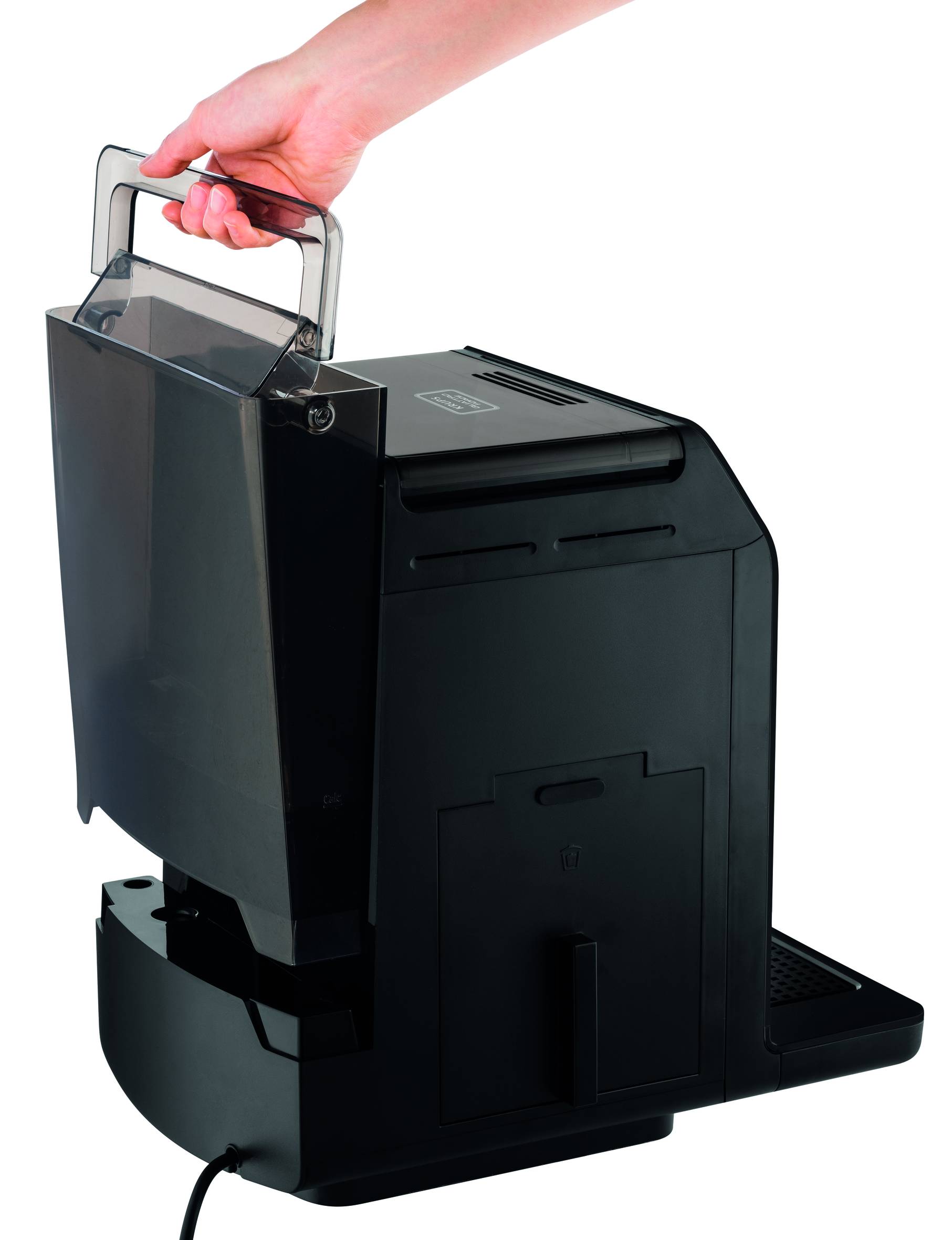 Evidence noire avec pot à lait inox