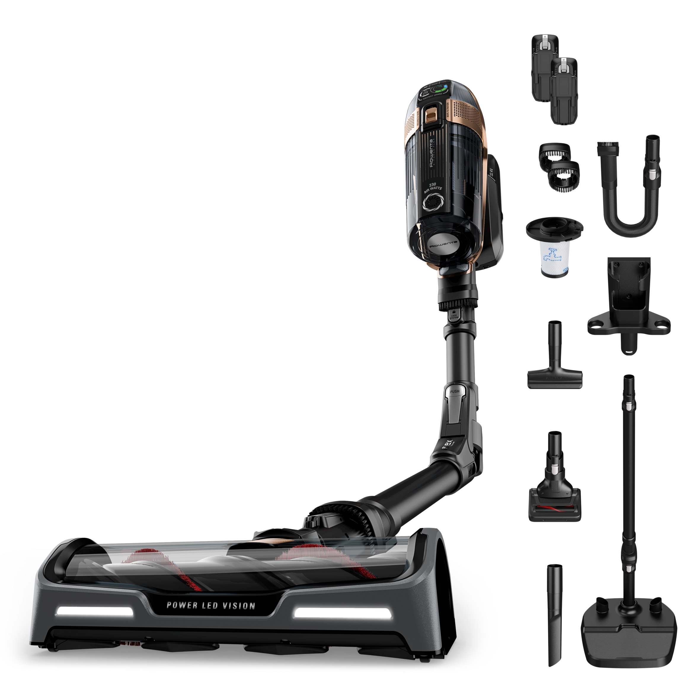 X-Force Flex 15.60, Aspirateur balai sans fil, 245 AW, 2h40, 2 batteries RH99F3WO