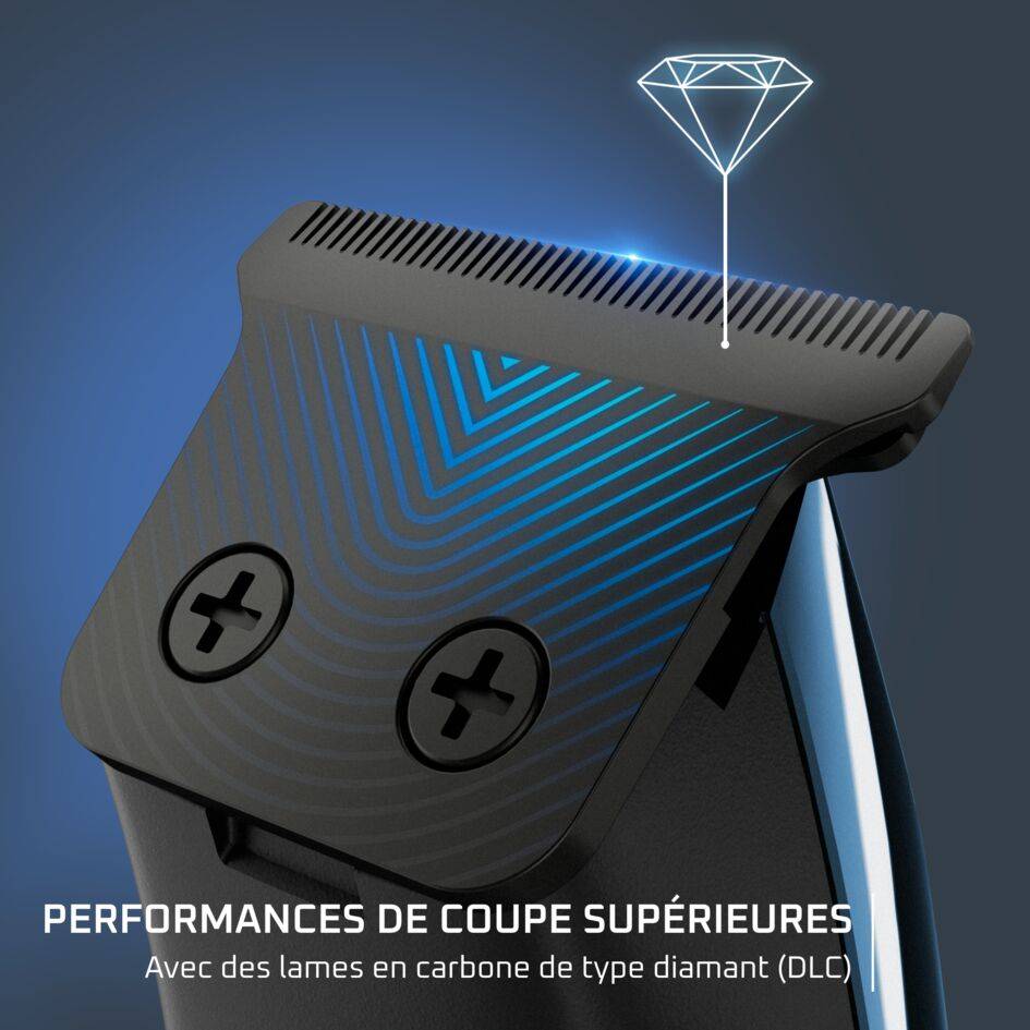 Barber Experience, Tondeuse de finition pour homme, Lame en T, Revêtement DLC