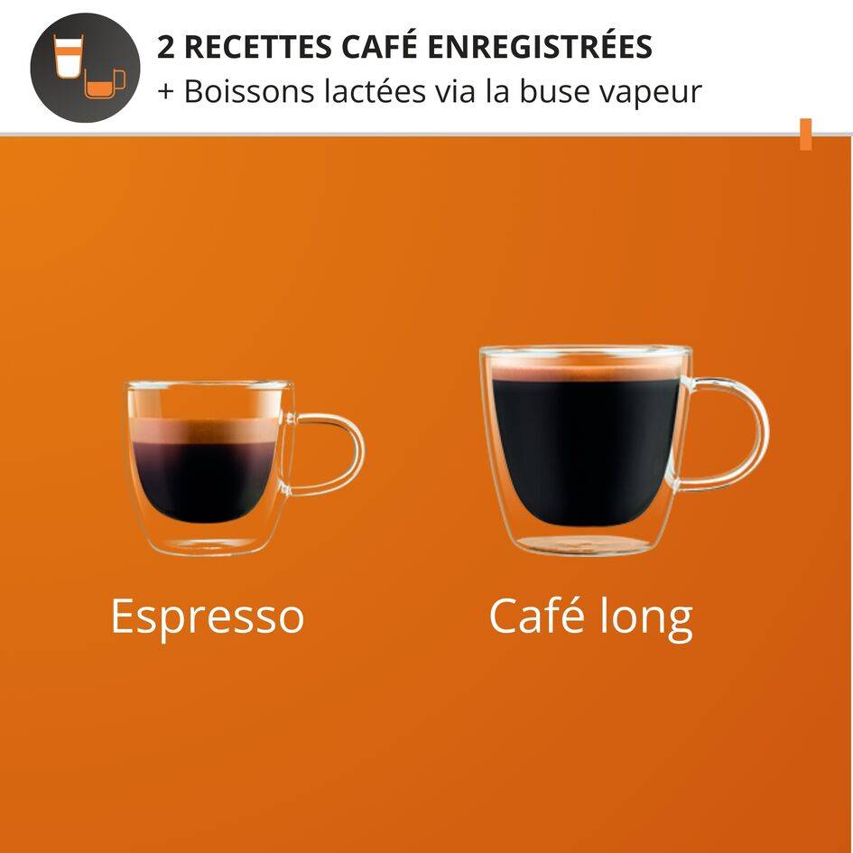 RECONDITIONNÉ Essential, Machine à café à grains, Interface boutons, Buse vapeur pour Cappuccino