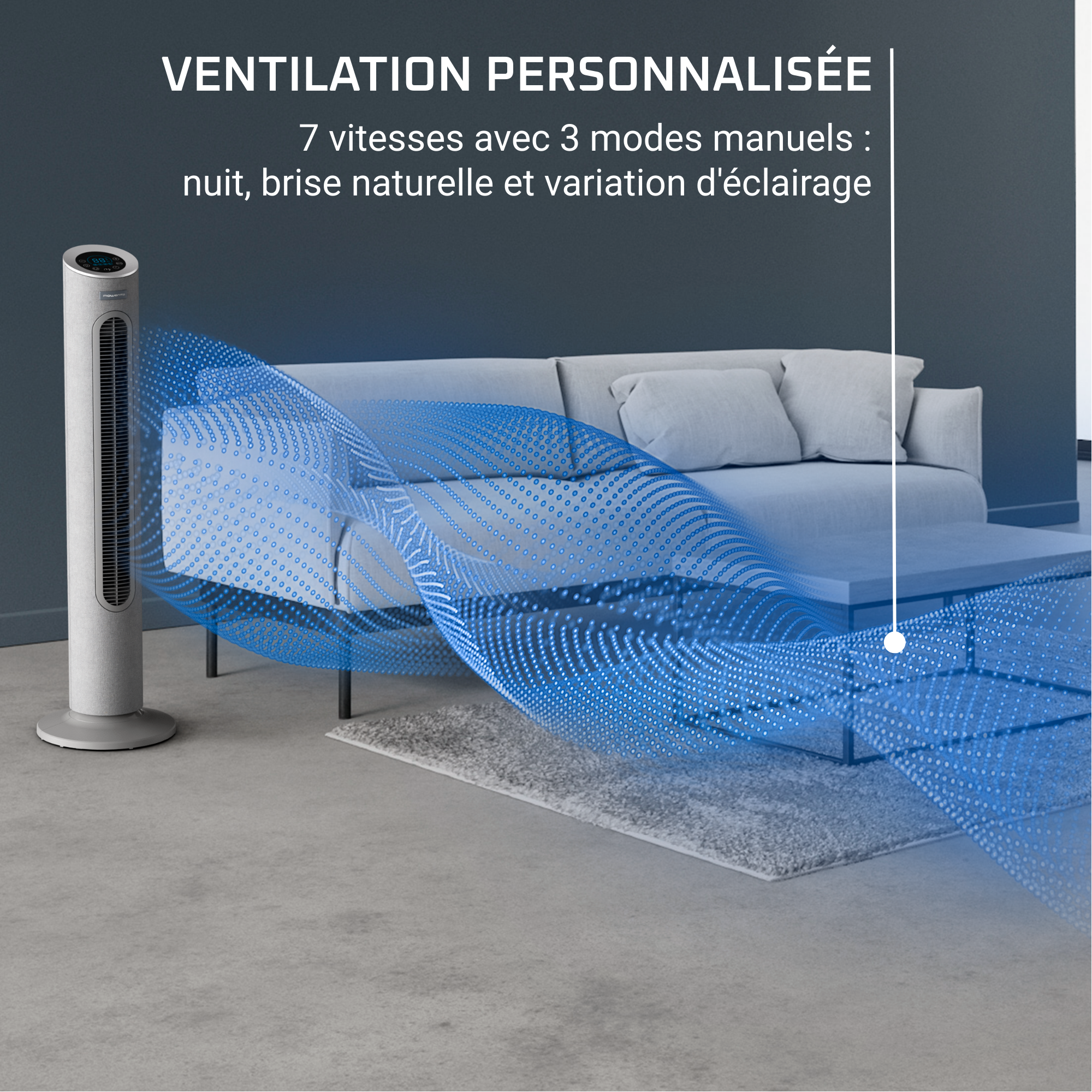 Eole Home Ventilateur colonne, Puissant, Silencieux, Ecoénergétique