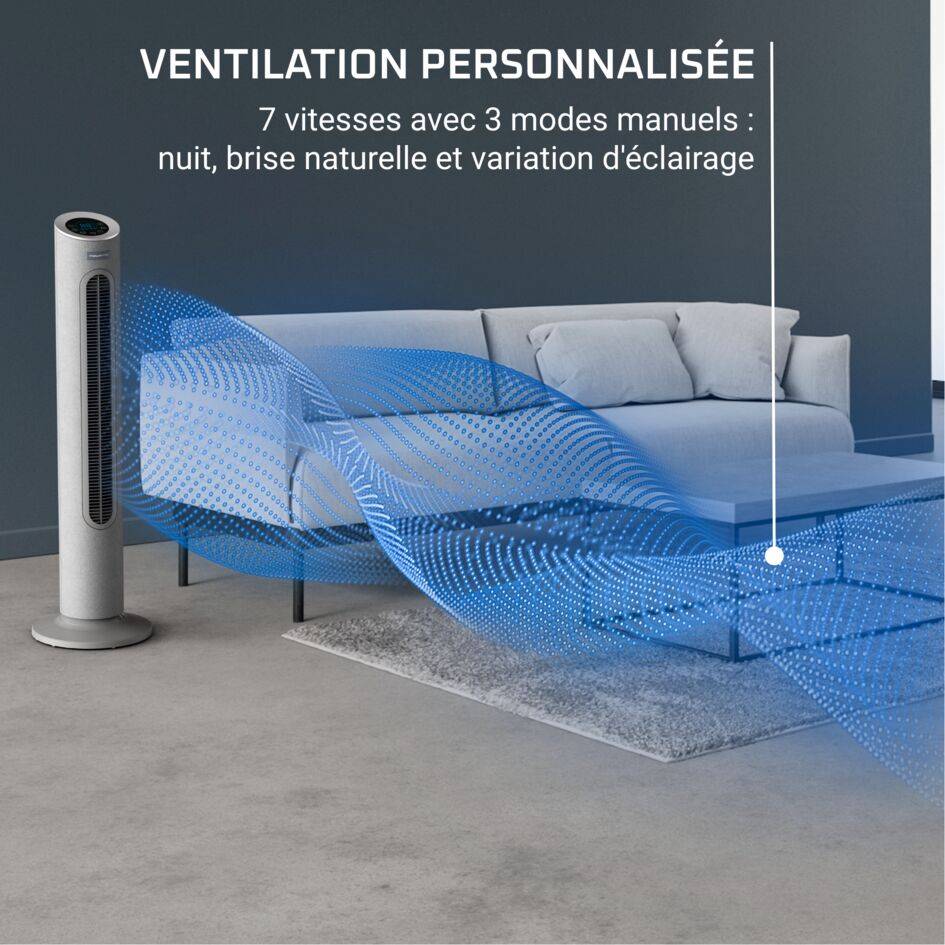 Eole Home Ventilateur colonne, Puissant, Silencieux, Ecoénergétique