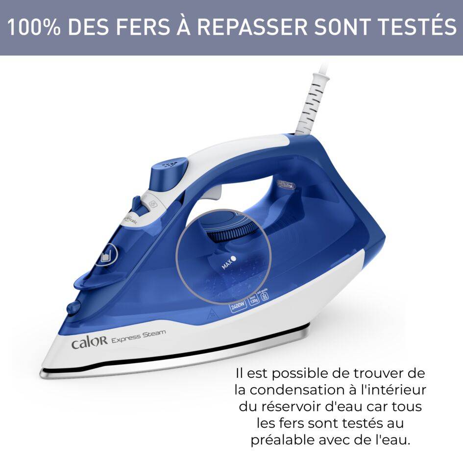 Fer à repasser vapeur Express 2400 W Bleu