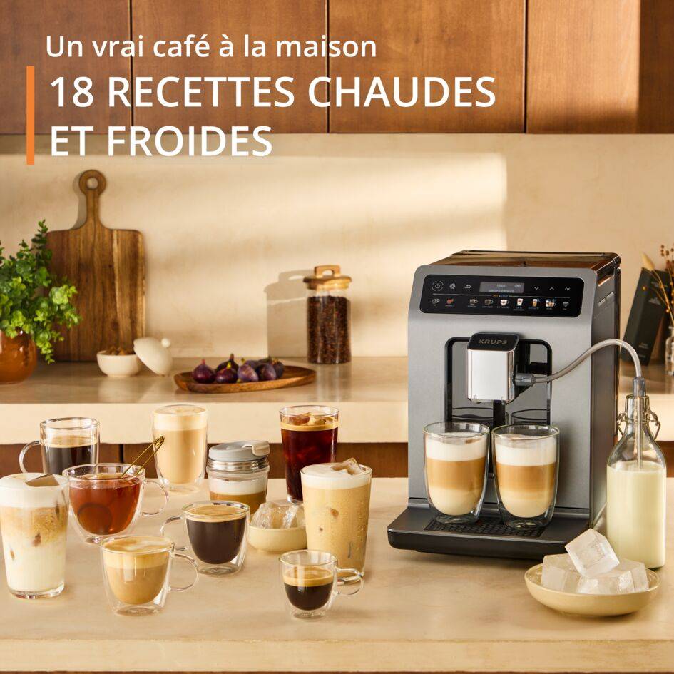 Evidence Hot & Cold, Machine expresso automatique, 18 recettes chaudes et froides, KRUPS