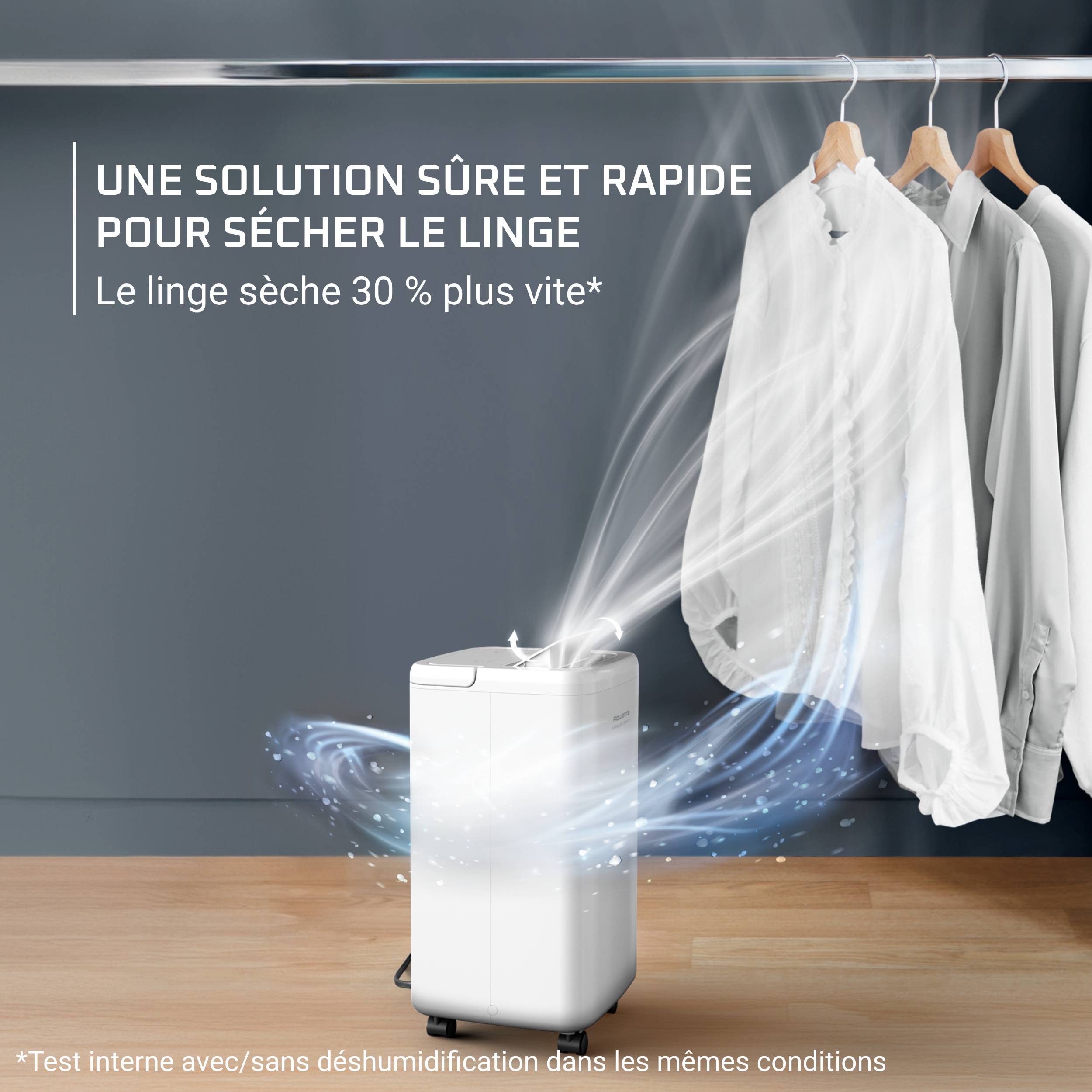 Extrême Dry Compact+, Déshumidificateur, Performant (16L/jour), Séchage rapide du linge