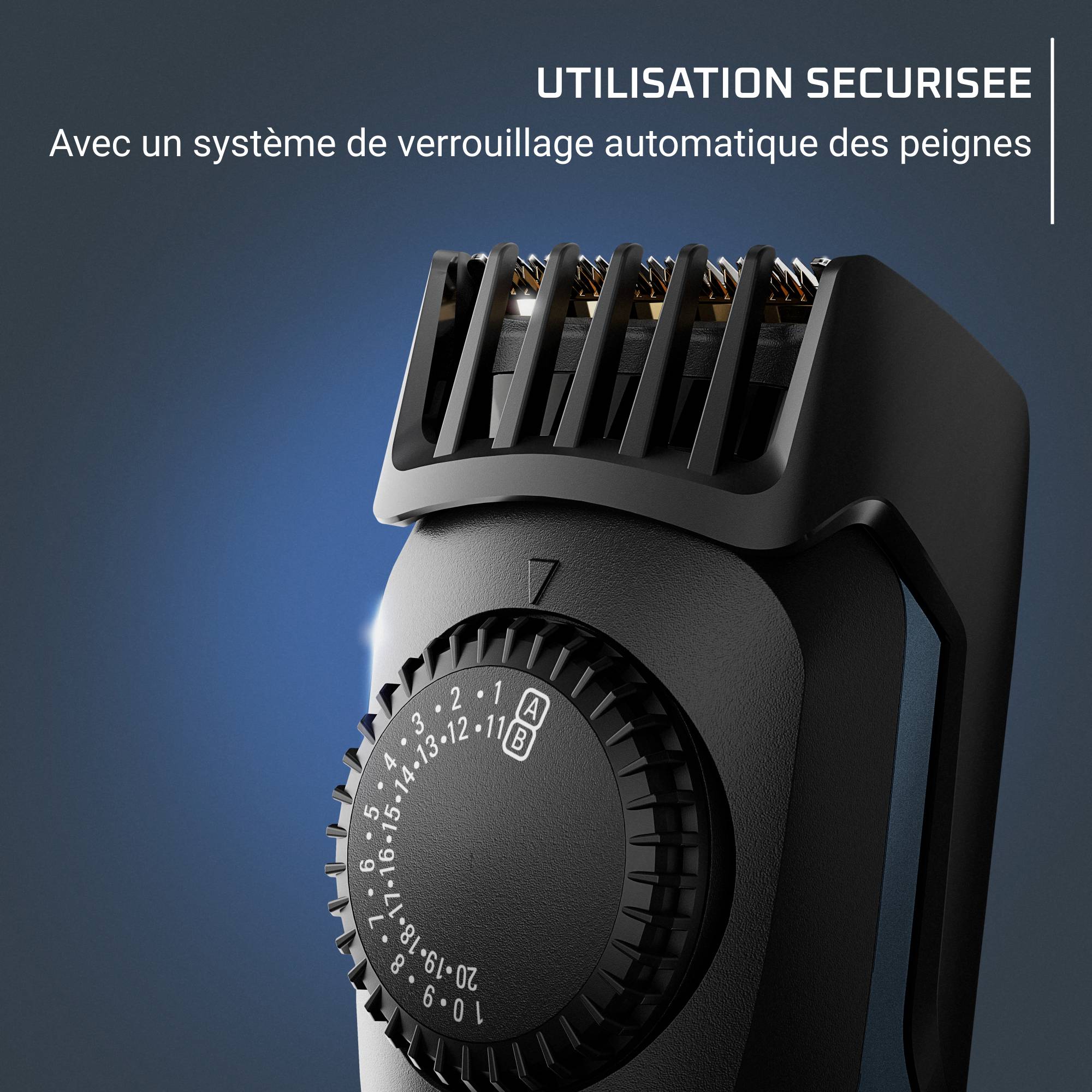 Virtuo, Tondeuse barbe, Lames auto-affûtées, Haute précision