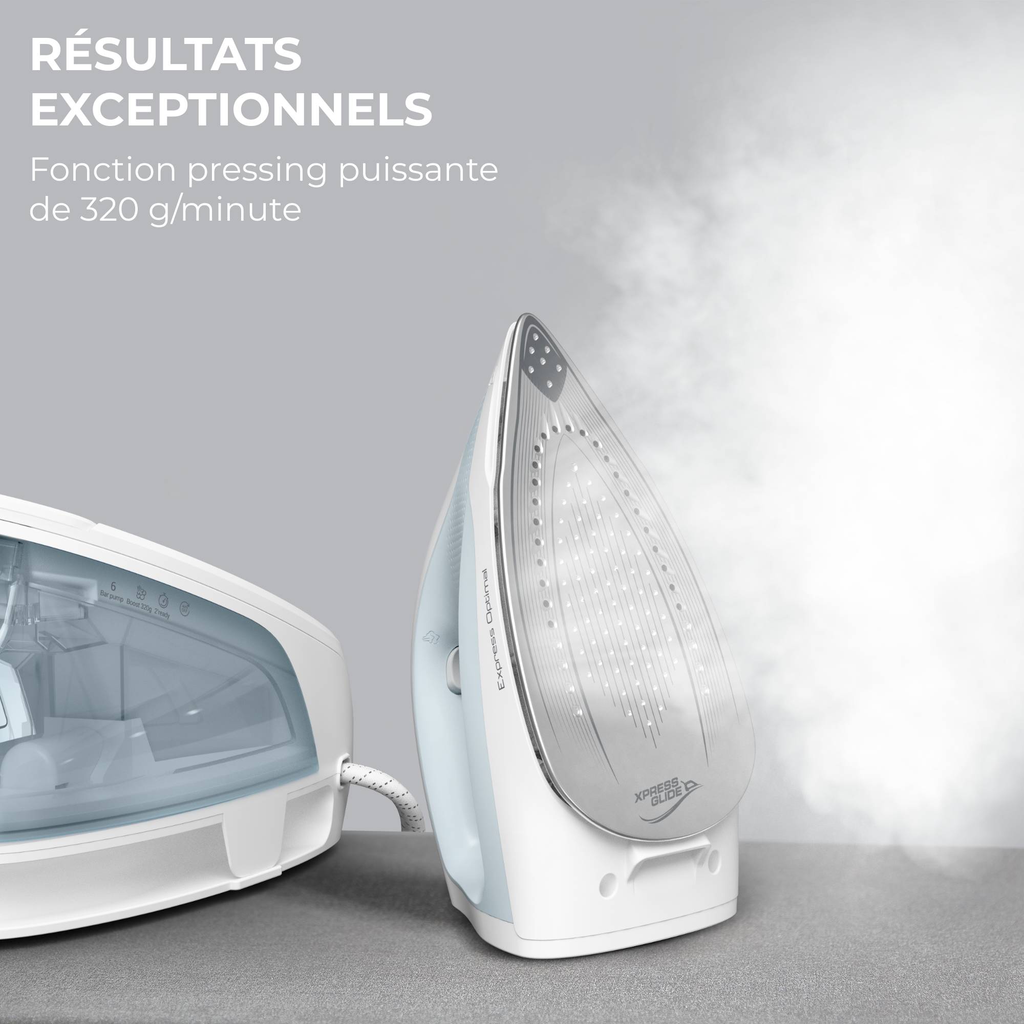Express Optimal, centrale vapeur, 6 bars, 120g/min, fonction pressing 320 g/min