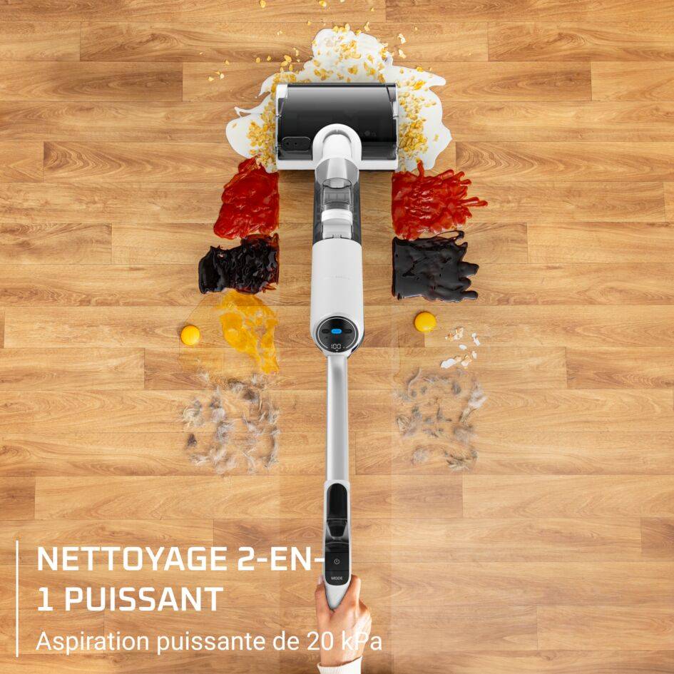 X-Clean 5 Pro, Aspirateur laveur sans fil, Longue autonomie, Nettoyage et séchage automatique