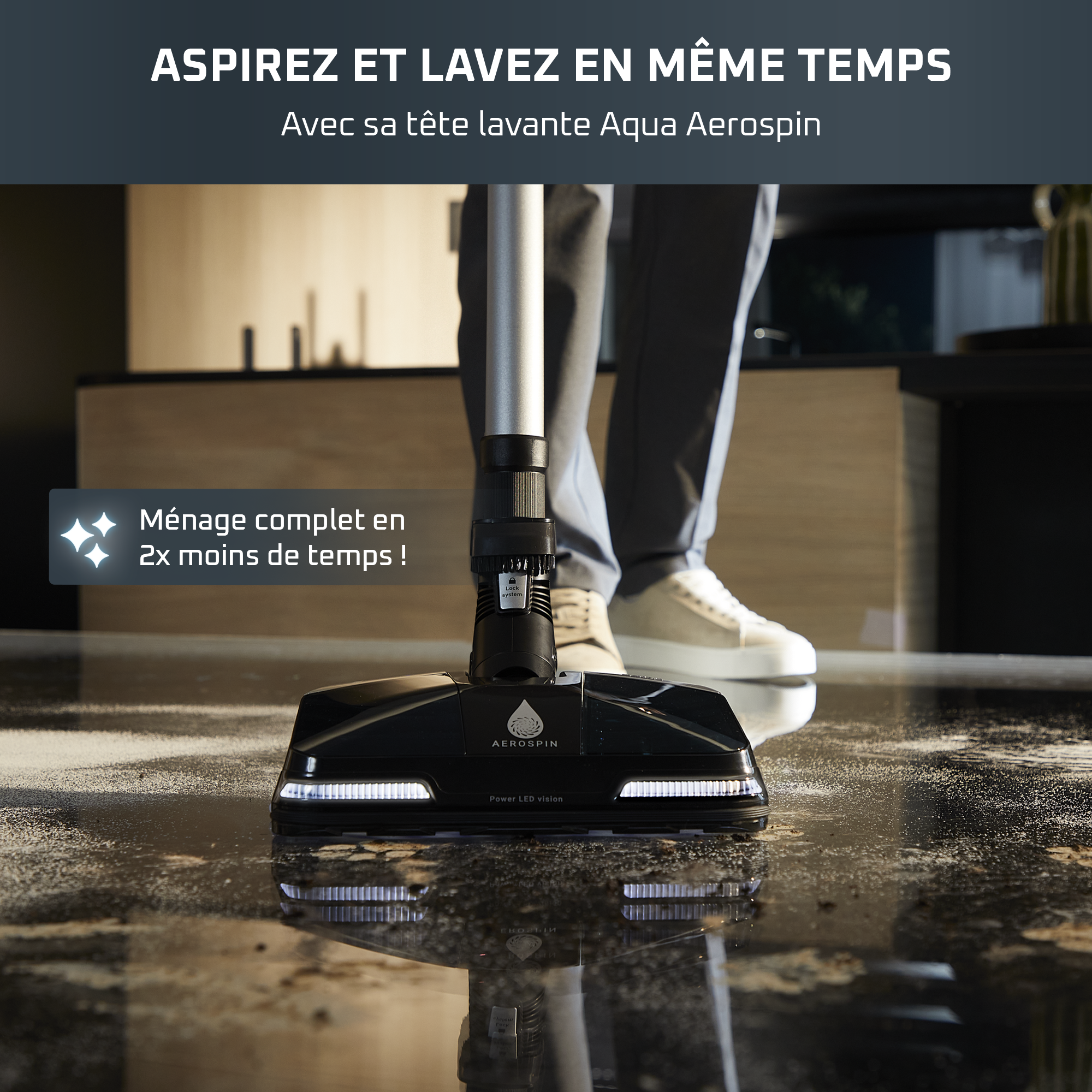 X-Force Flex 14.80 Aqua, Aspirateur balai laveur sans fil, 240 AW, 90 min, Allergie