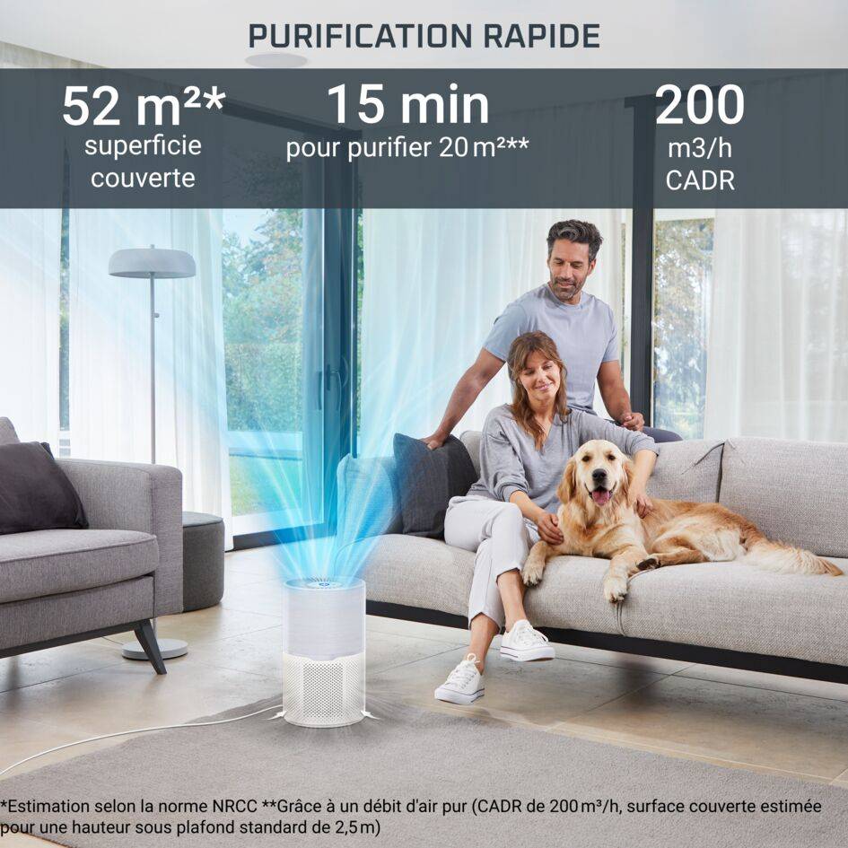 Pure Air Compact, Purificateur d'air intérieur, Purification de l'air très efficace