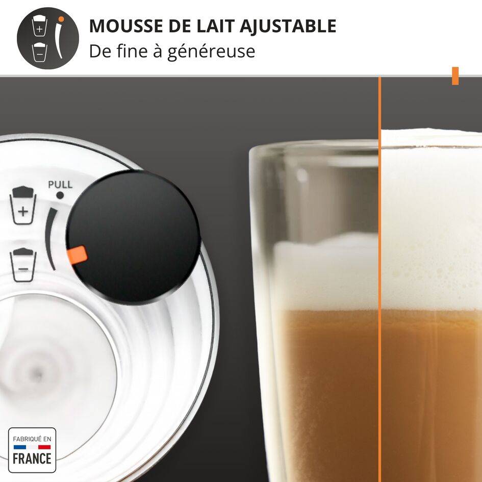 Sensation Lait, Krups, Machine à café à grains, 6 recettes, Carafe à lait