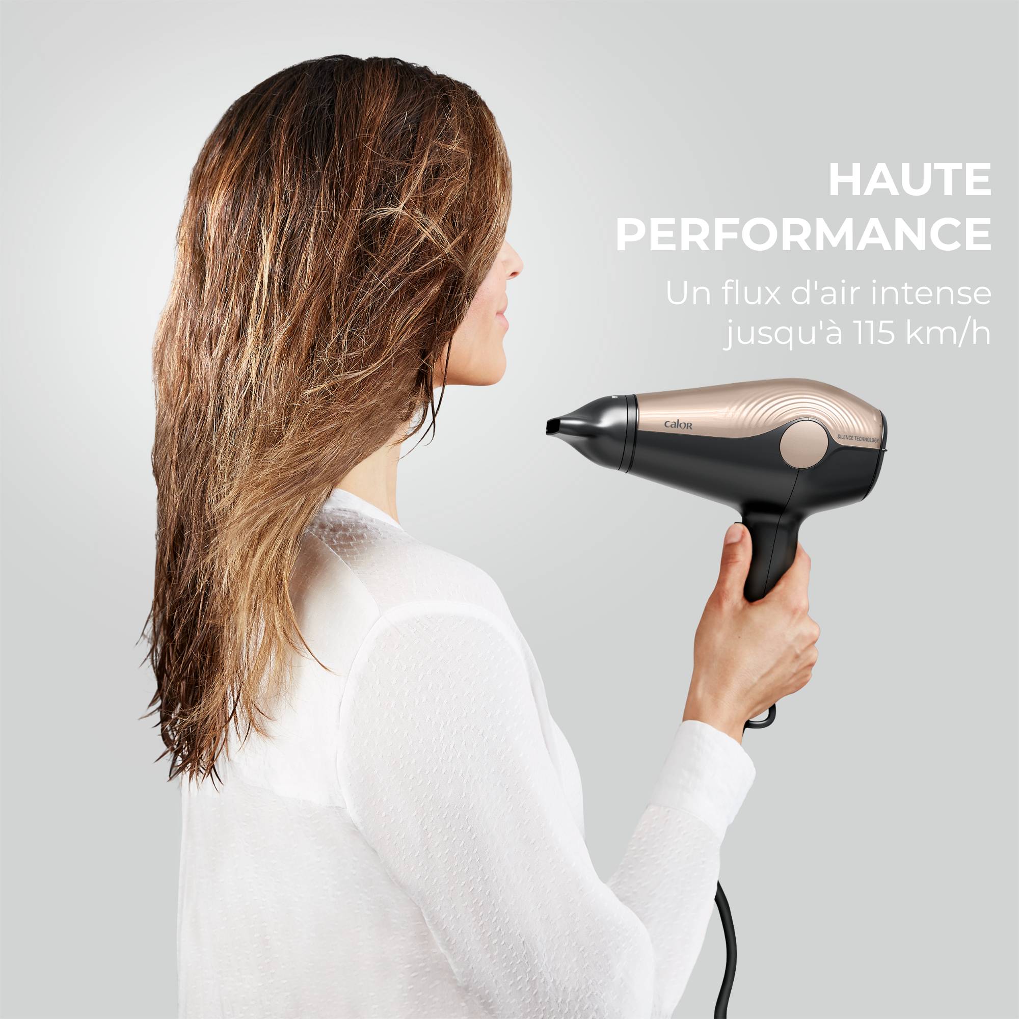 Ultra Silence, Sèche-cheveux, 2 100 Effiwatts, Niveau Sonore Bas, Calor