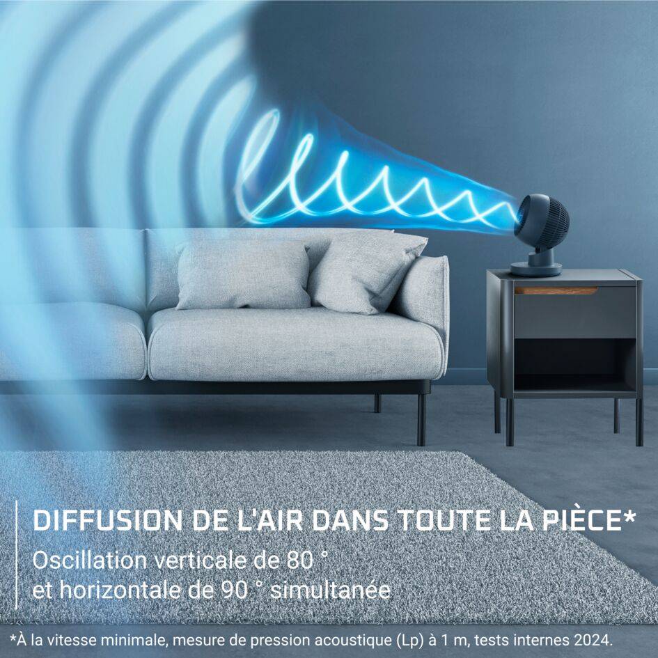 Turbo Swift Compact, Ventilateur de table, Rafraîchissement intense, Oscillation auto