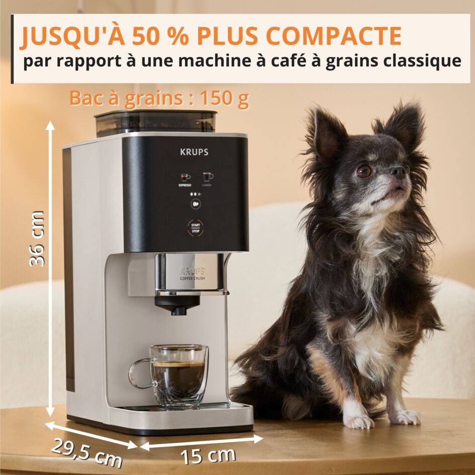 Coffee Crush, Machine à café à grains, ultra compacte, KRUPS