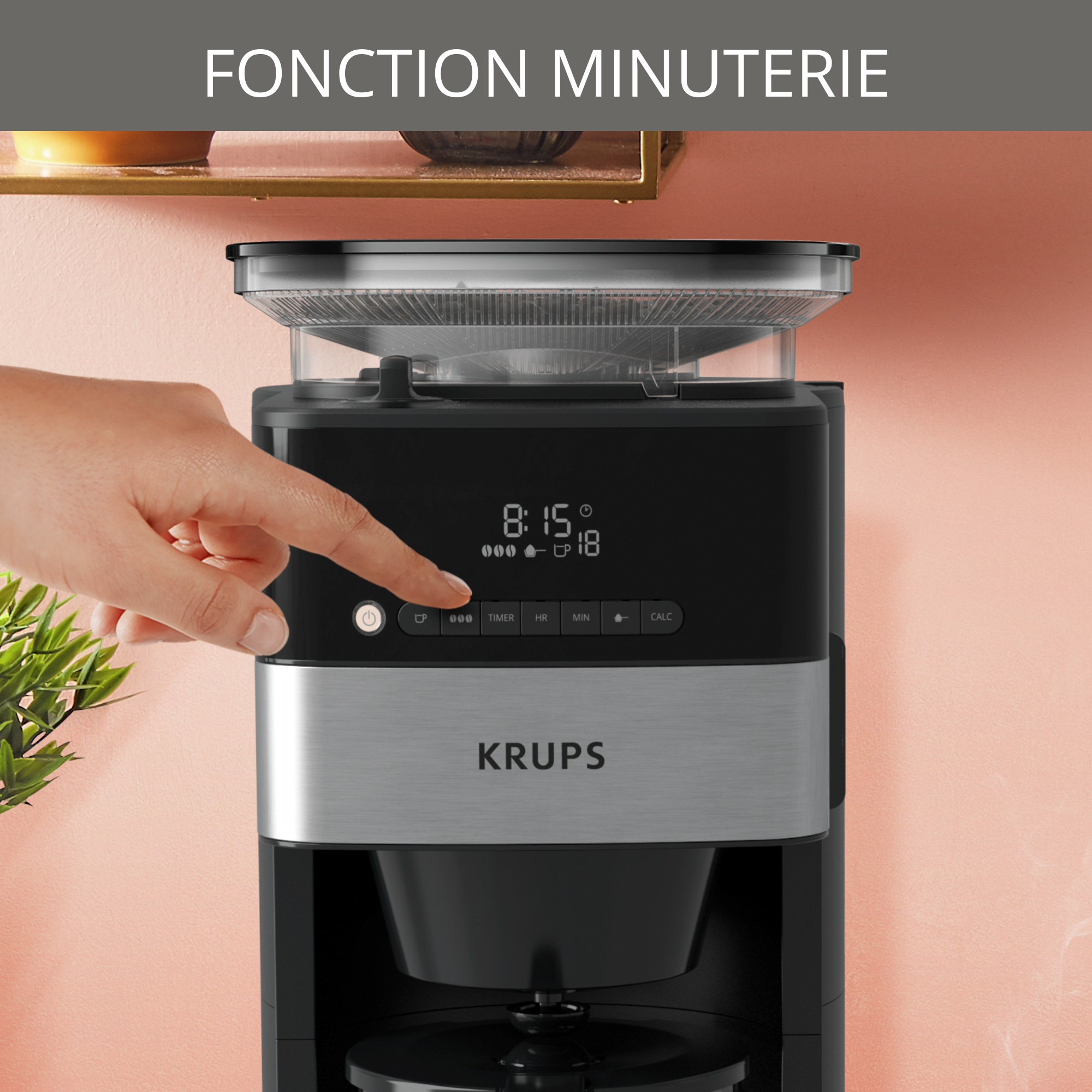 Cafetière filtre programmable Grind aroma, Broyeur à grains intégré, écran digital