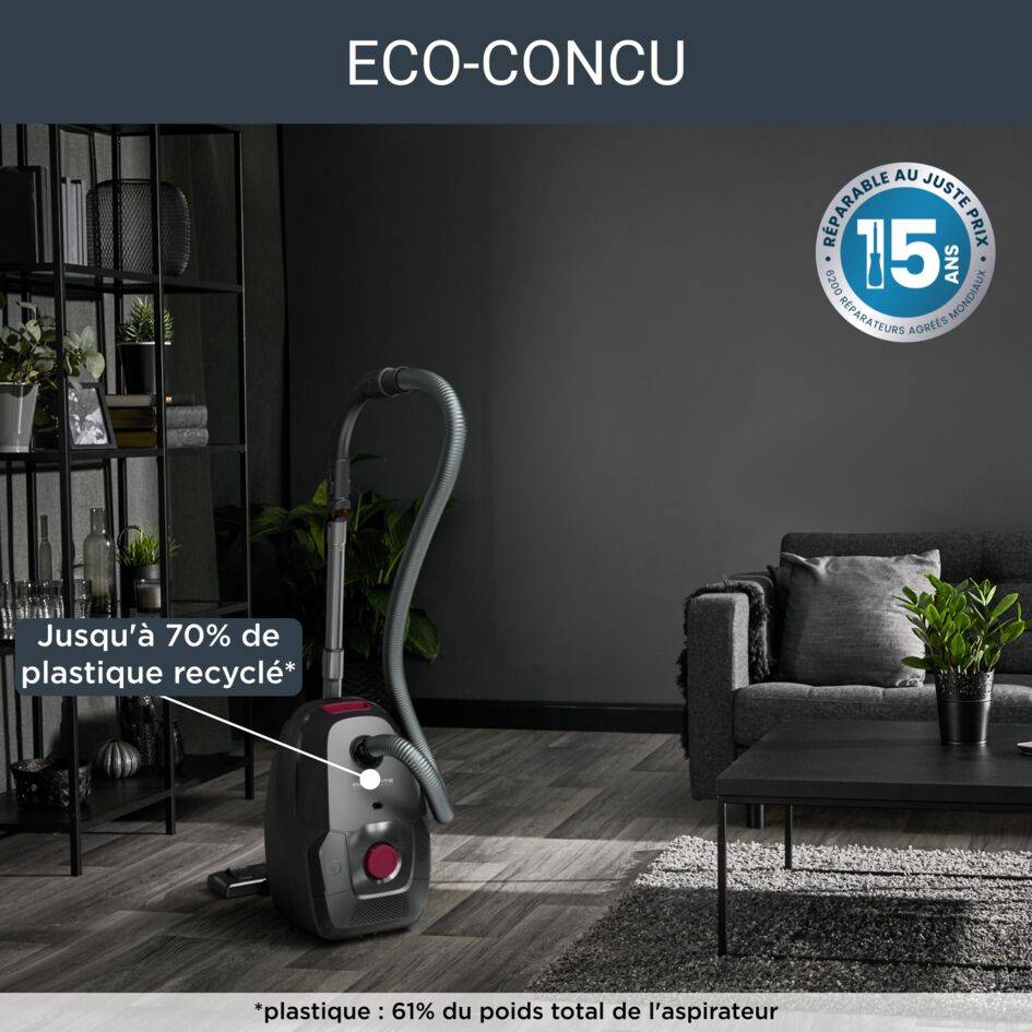 Green Force Max, Aspirateur avec sac, 900W, Eco-Conçu