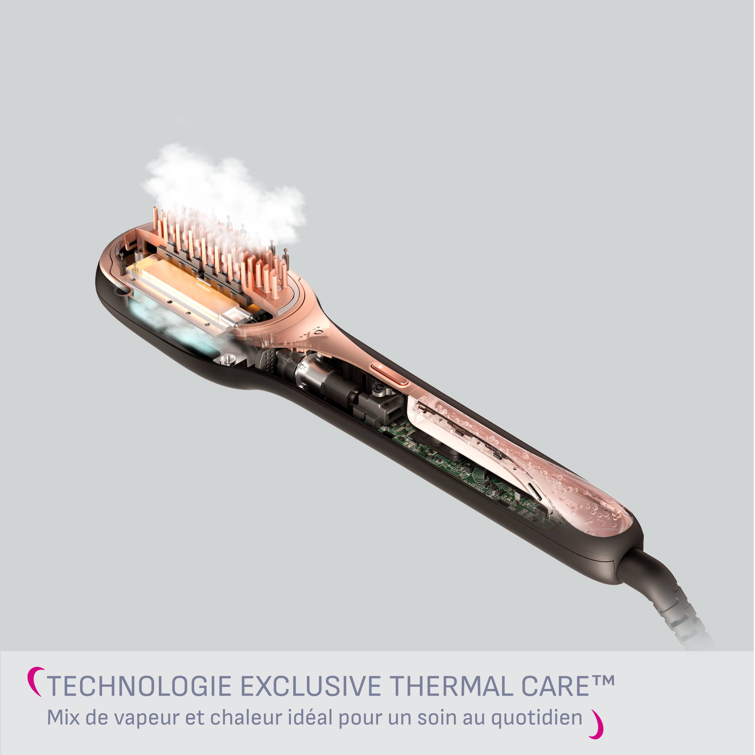 Hair Therapist™, Brosse Réparatrice Vapeur, Soin des Cheveux, Douceur et Brillance, Calor