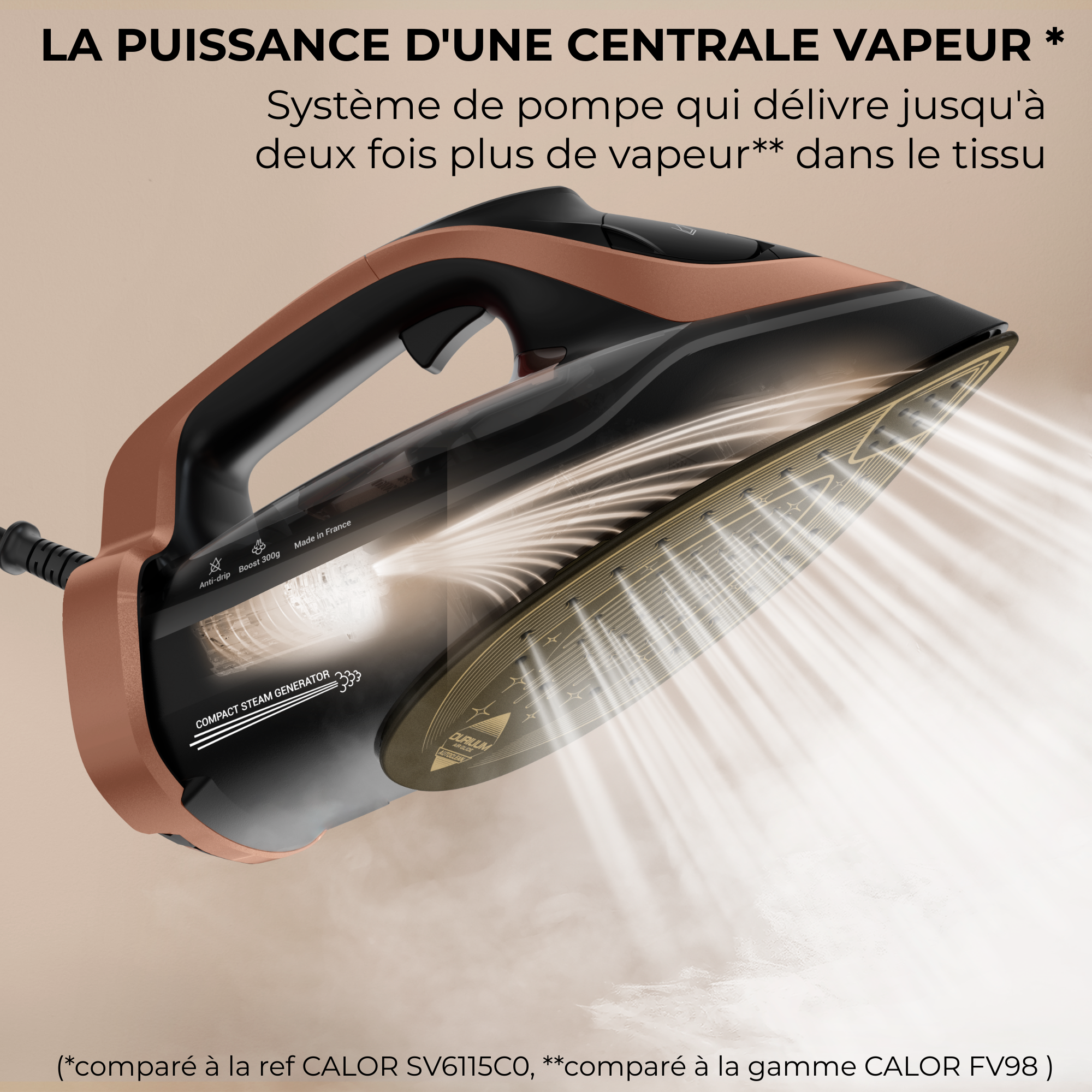 Ultimate Power Pro, Fer à Repasser Vapeur, 85 g/min, Pressing 300 g/min, Puissant, Calor